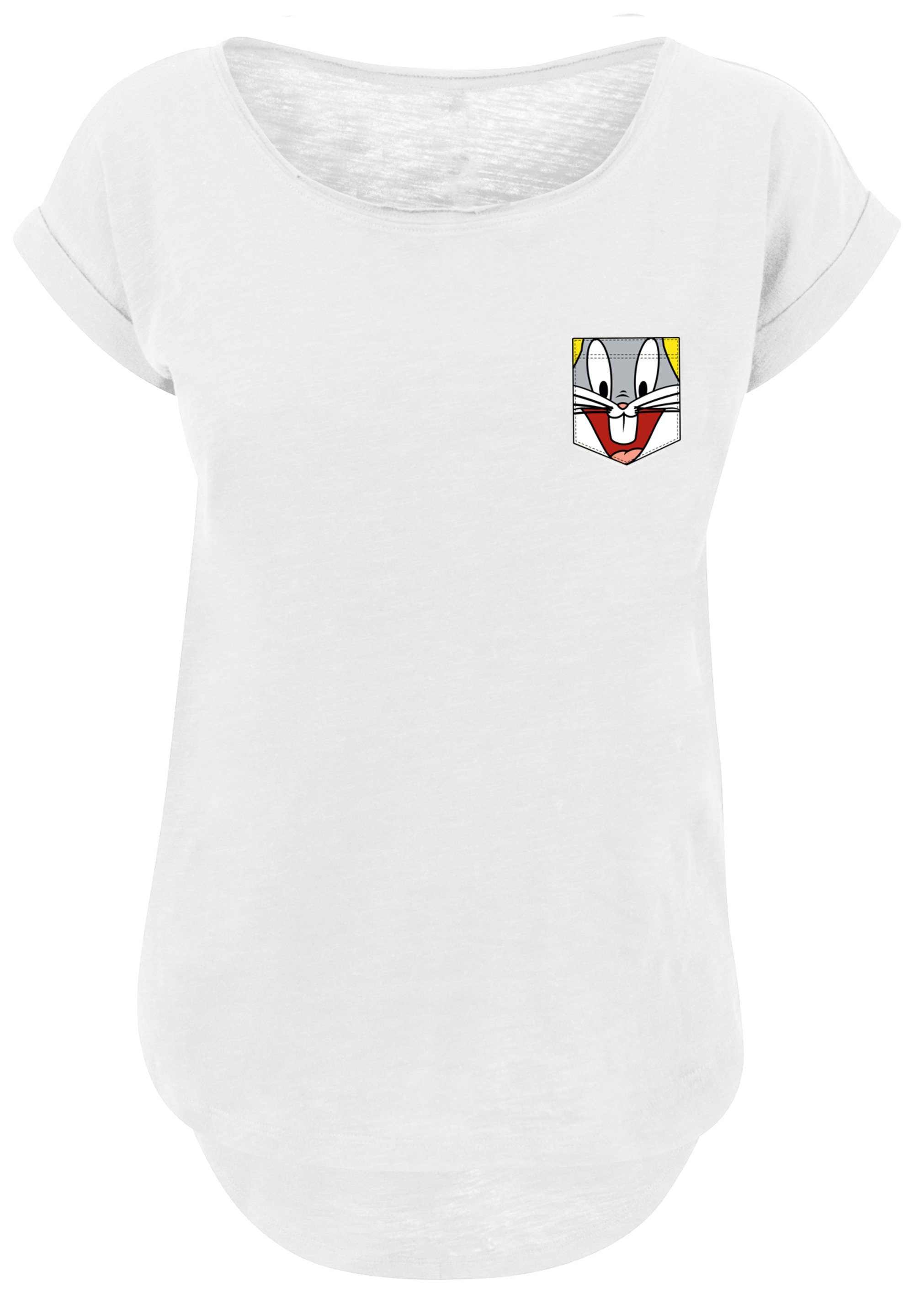F4NT4STIC T-Shirt »Looney Tunes Bugs Bunny Face Faux Pocket«, Print