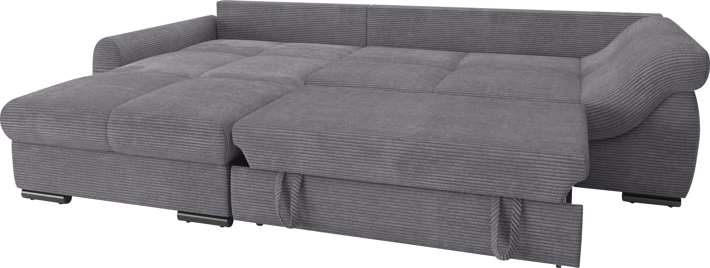Mr. Couch Ecksofa »Livorno DuraFlex L-Form«, inkl. Hochschläfer-Bettauszug, XL-Bettkasten weiß beschichtet