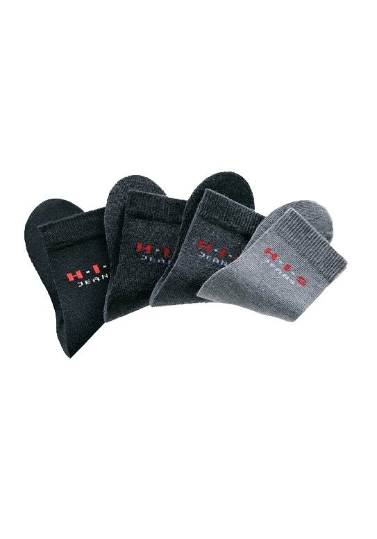 Thumbnail - H.I.S Basicsocken Packung, 4 Stk. tlg. mit kontrasfarbenem Logo