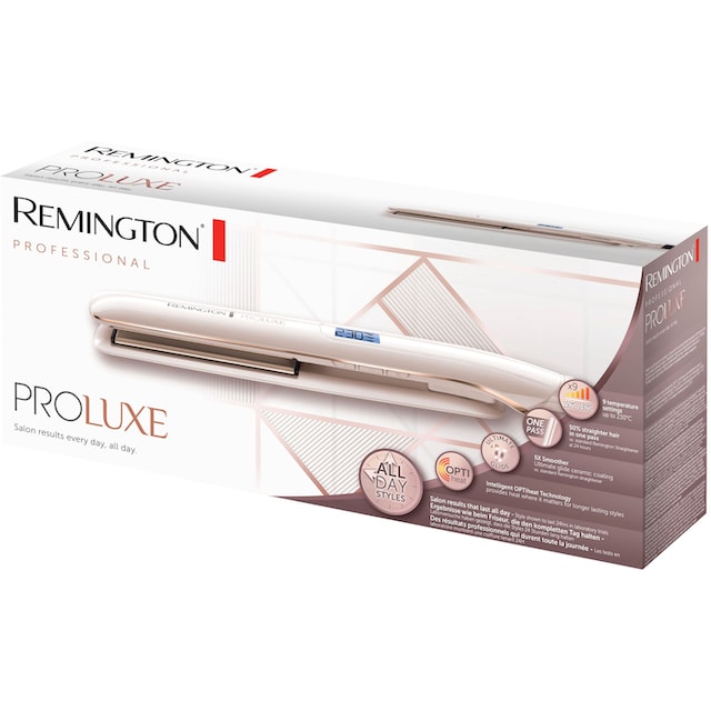 Remington Glätteisen »PROluxe, S9100, Haarglätter«, Ultimate-Glide-Keramik- Beschichtung, OPTIheat-Technologie für schonendes Styling online kaufen |  BAUR