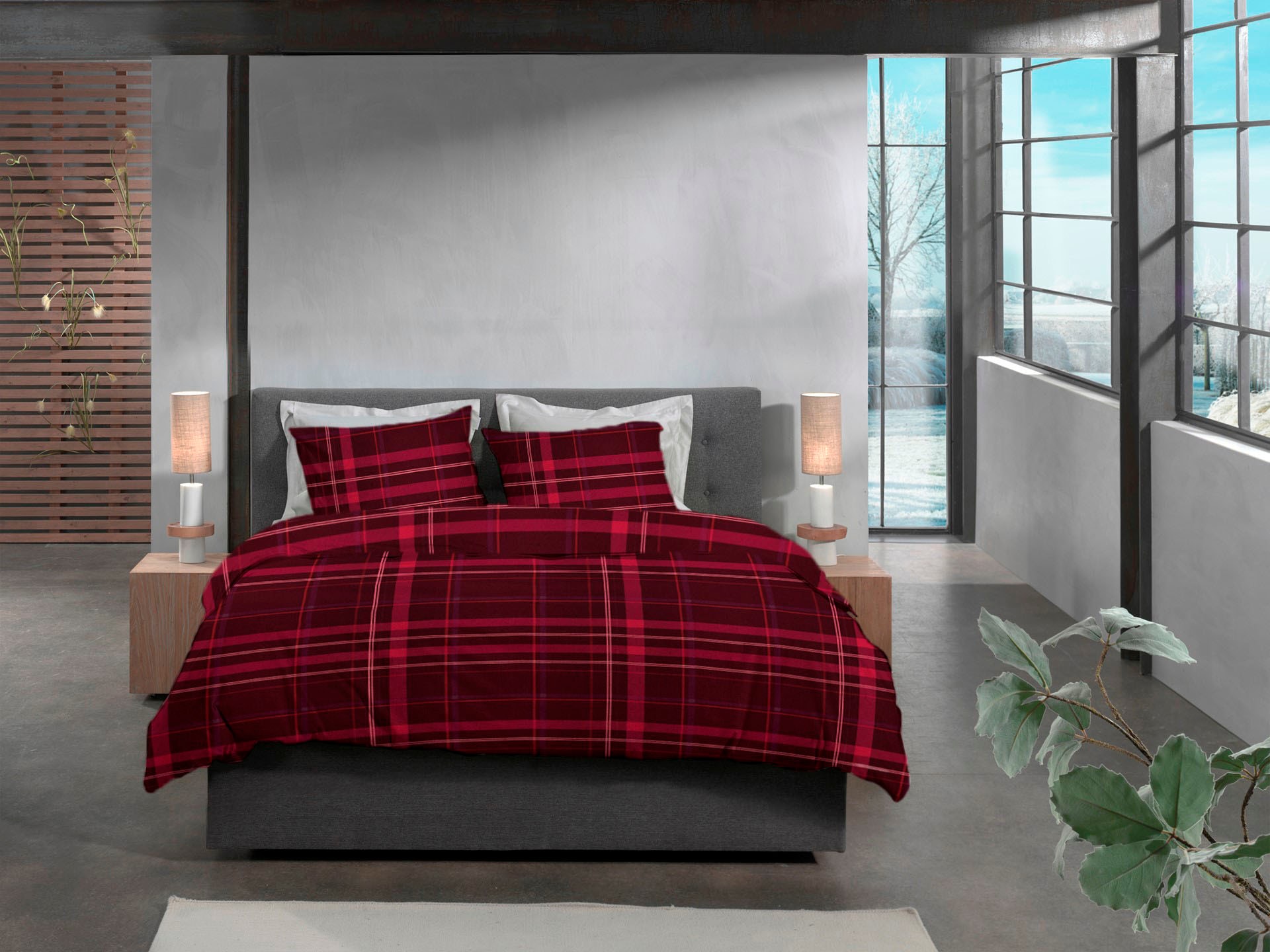 Heckett & Lane Bettwäsche "Silvan" 2 Stk. tlg. Karo Muster, 100% Baumwolle günstig online kaufen