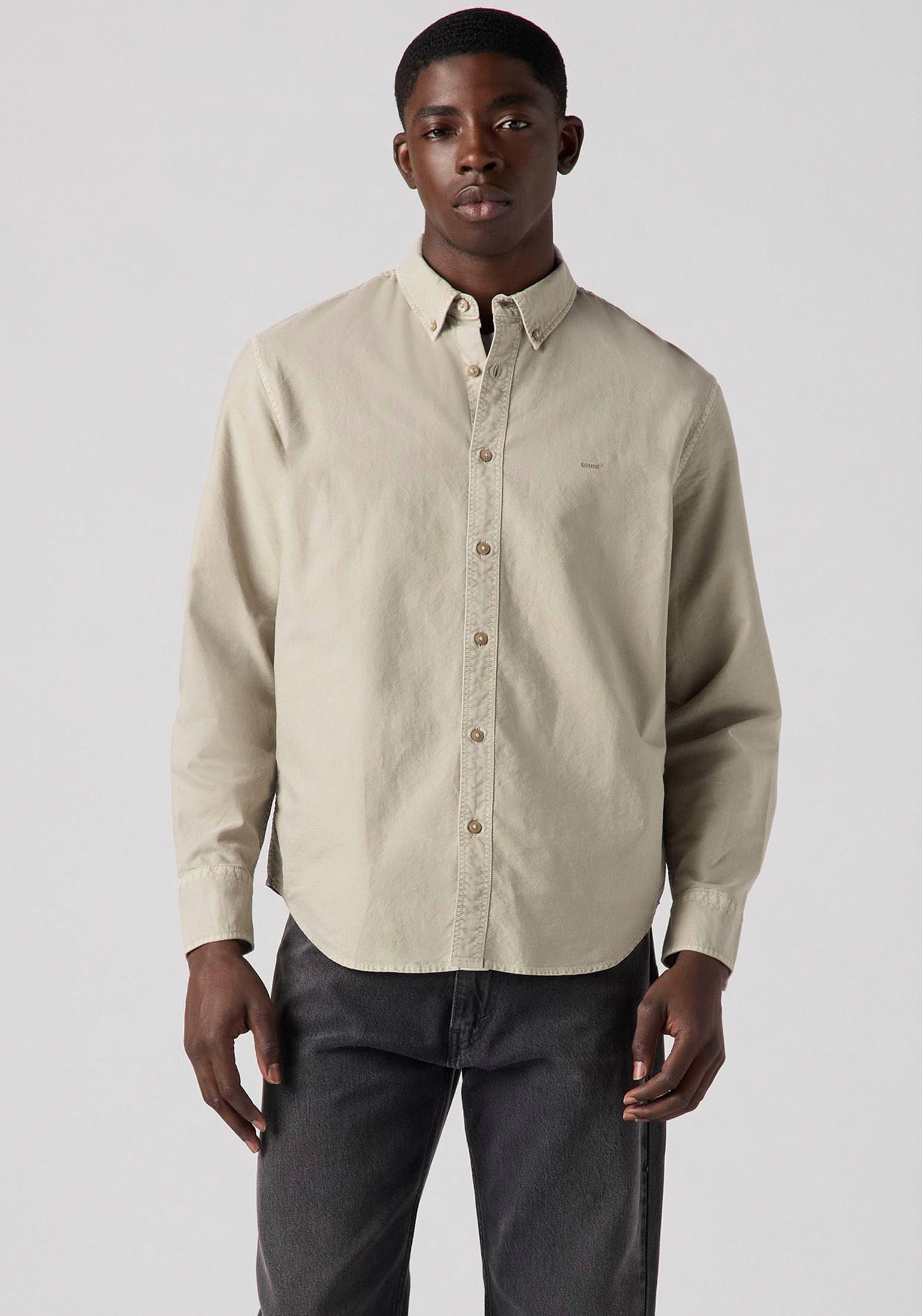 Levis Langarmhemd "AUTHENTIC BUTTON DOWN", mit Ton-in-Ton Logostickerei auf günstig online kaufen