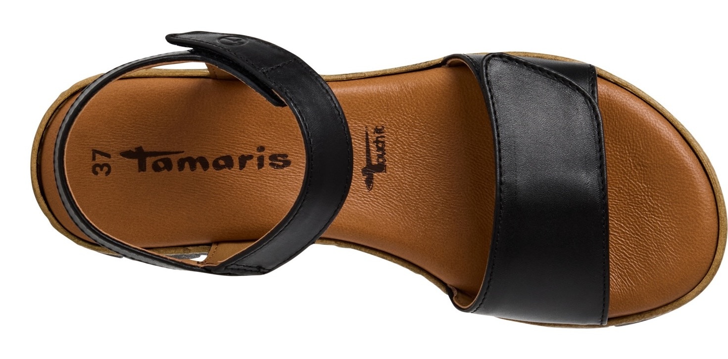 Tamaris Keilsandalette, Riemchensandale, Sommerschuh mit verstellbaren Klettverschlüssen