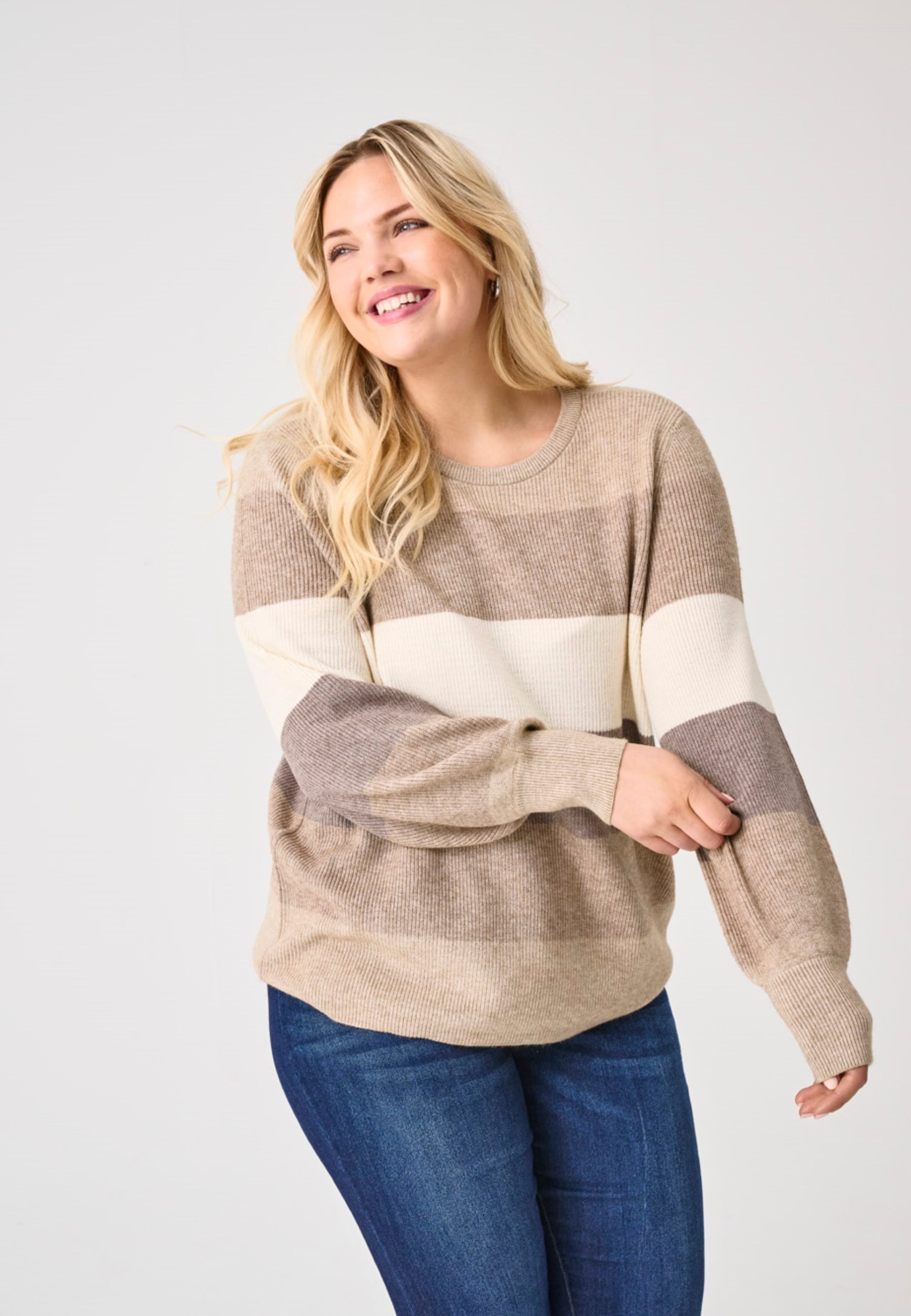 ONLY CARMAKOMA Strickpullover "CARNEW DARIA L/S STRIPE PULLOVER KNT" günstig online kaufen