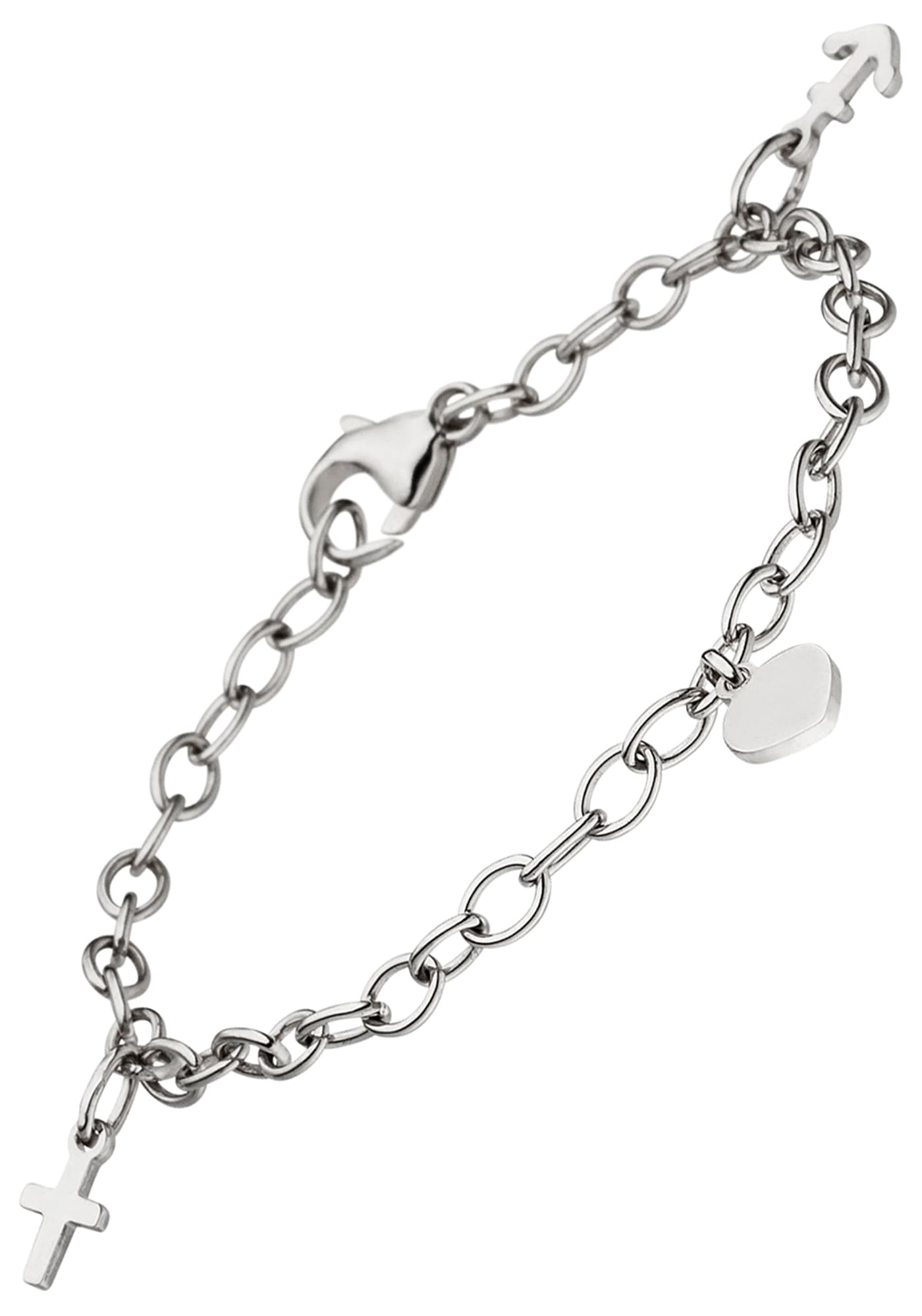 JOBO Armband »Kinderarmband Glaube Liebe Hoffnung« 925 Silber rhodiniert 16 cm