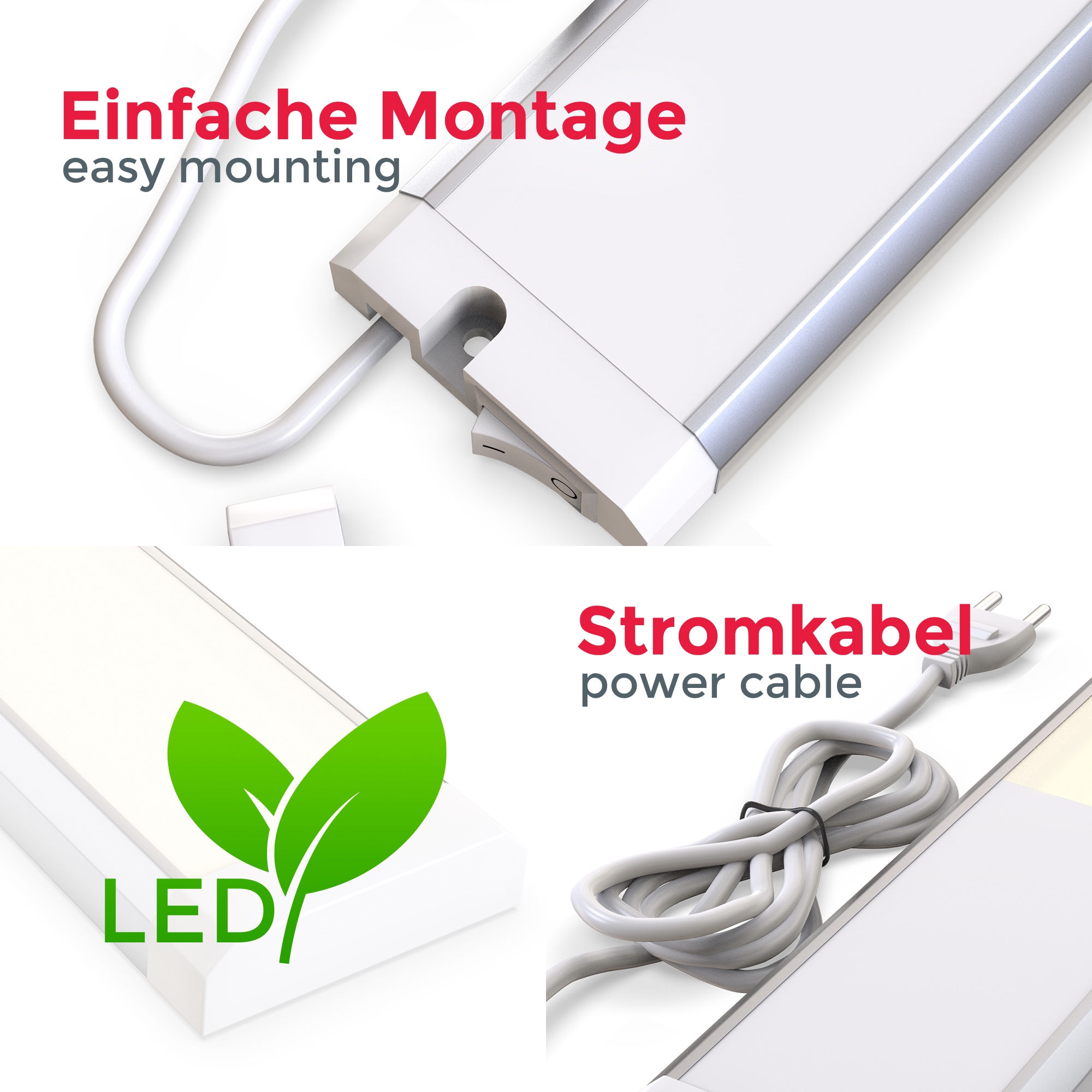 B.K.Licht LED Lichtleiste LED-Board Warmweiß LED Unterbaulampe Lichtleiste Küchen-Lampe Beleuchtung inkl. 10W