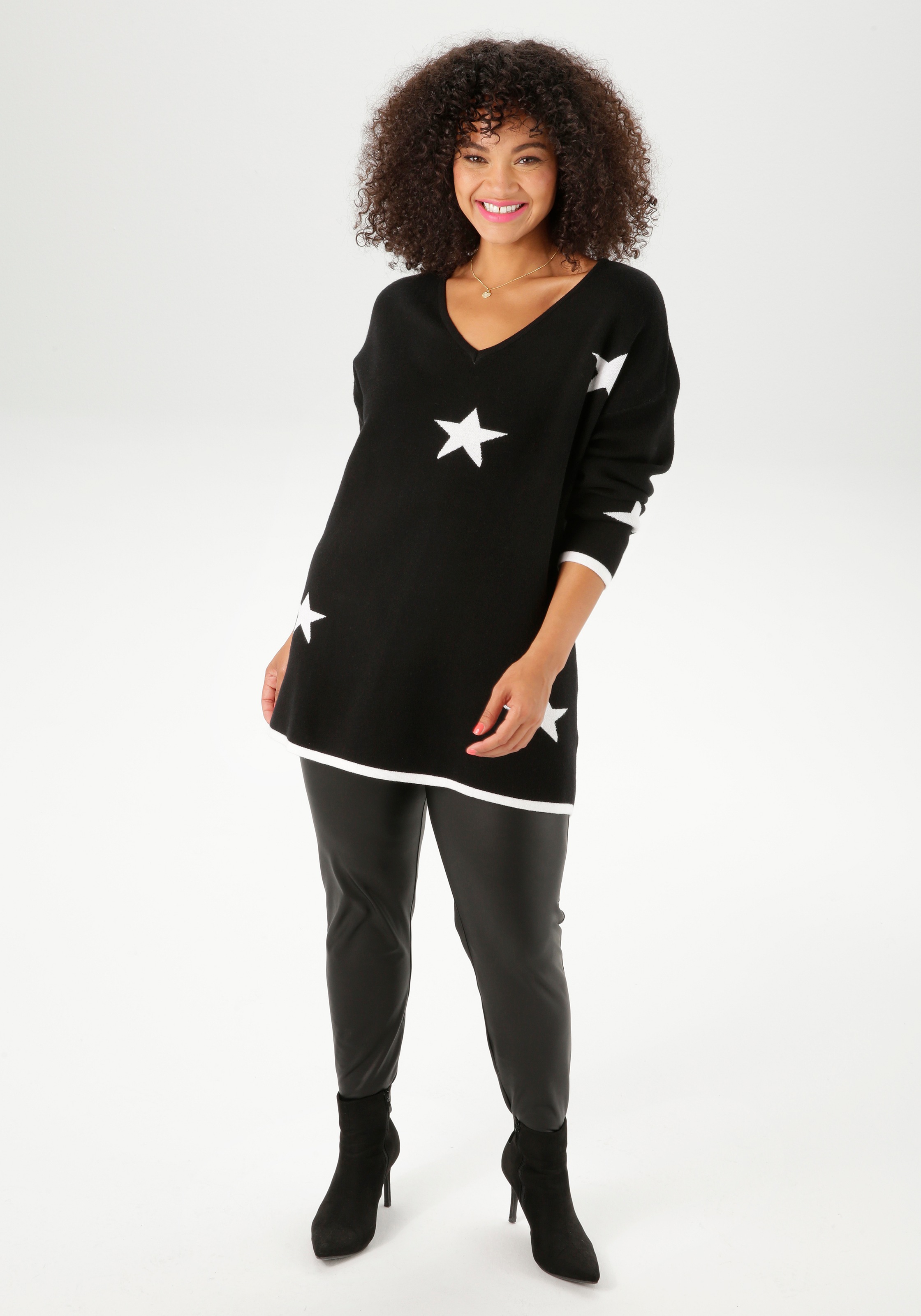 Aniston PLUS Strickpullover, Vokuhila - hinten etwas länger geschnitten - NEUE KOLLEKTION