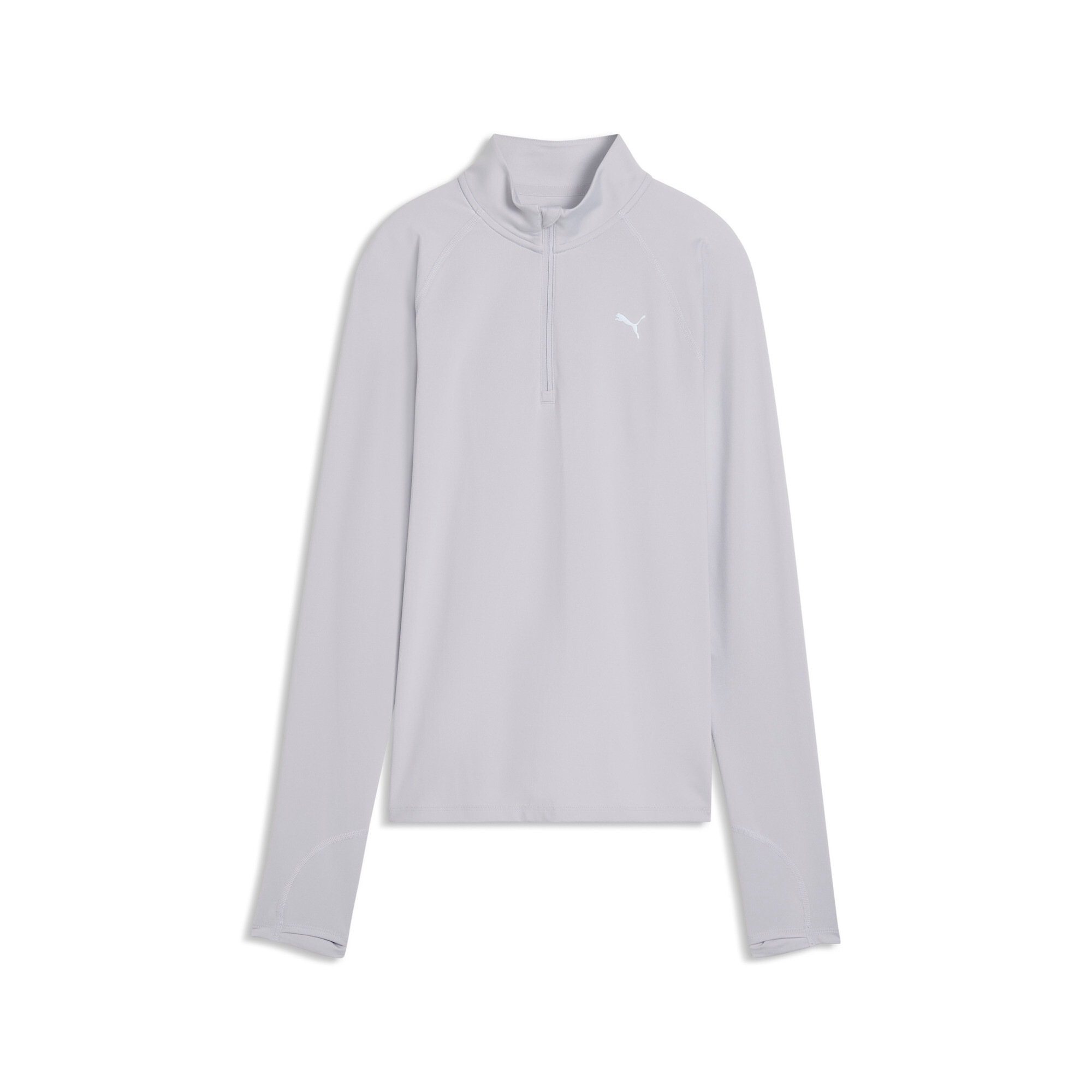 PUMA Damen Laufshirt "W RUN VELOCITY CLOUDSPUN 1/4 ZIP"vibrant silber, Gr. XXL, Jersey, Obermaterial: 94% Polyester, 6% Elasthan, Shirts, Regular