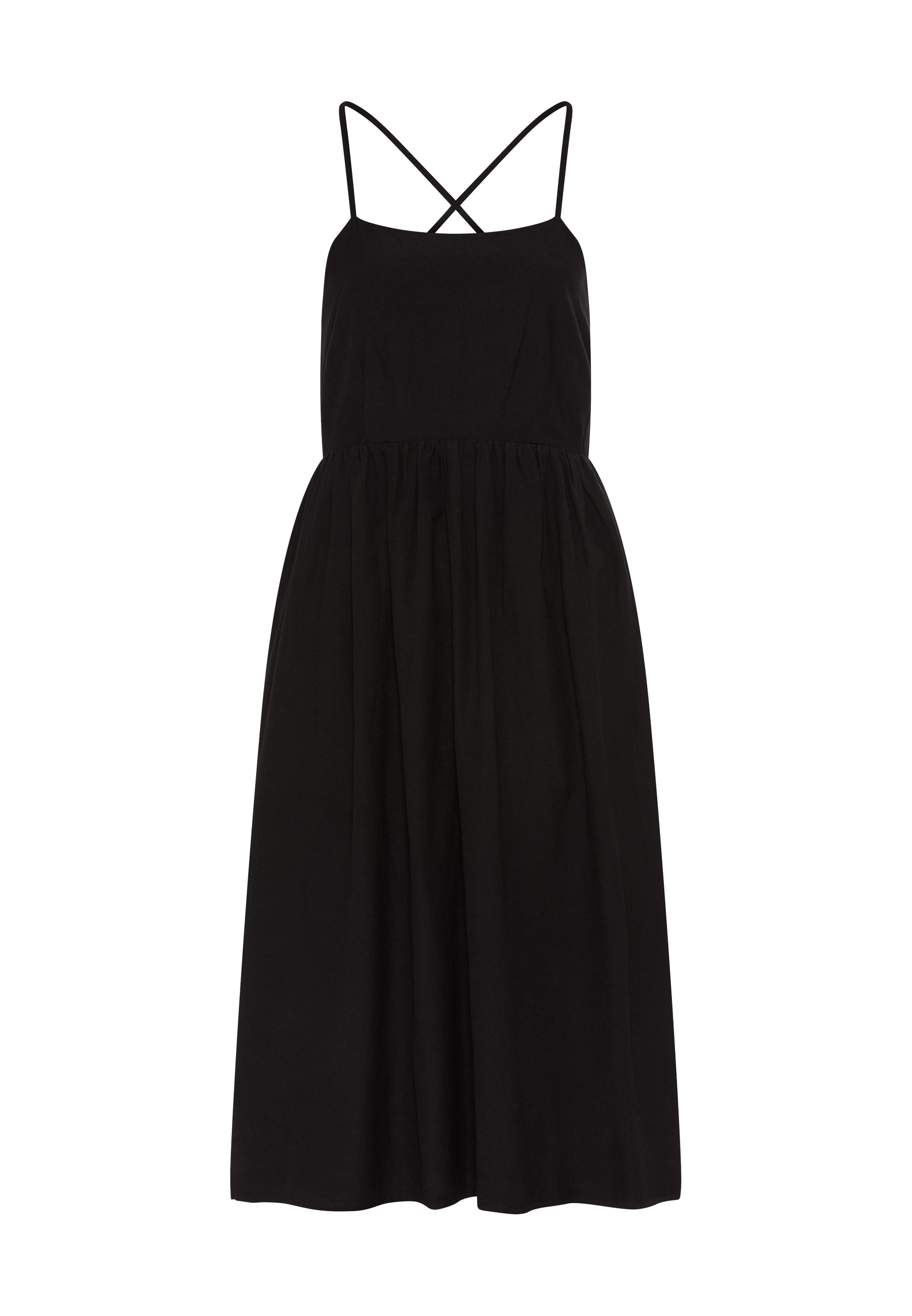 LSCN by LASCANA Midikleid Ohne Taschen mit tiefem Rückenausschnitt, Sommerkleid