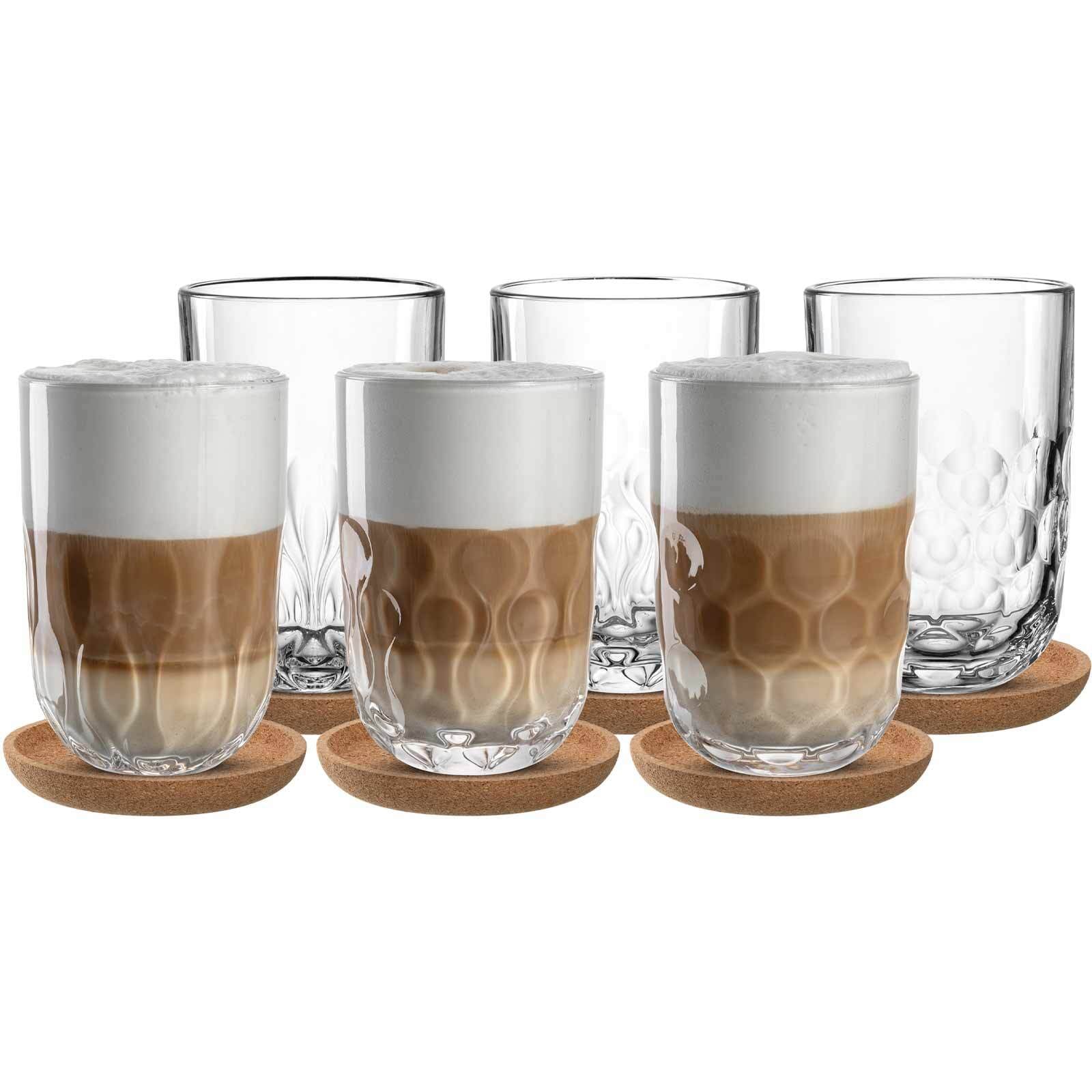 LEONARDO Latte-Macchiato-Glas "Latte Macchiato Gläser mit Untersetzer Gocce günstig online kaufen