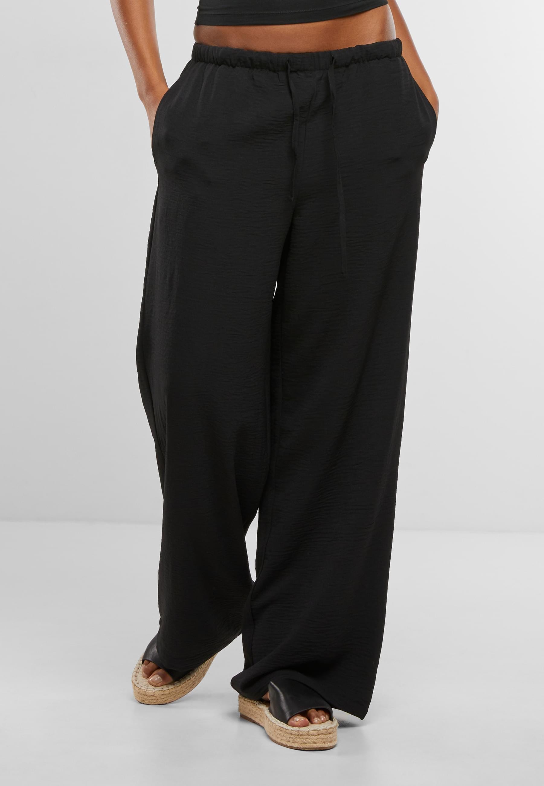URBAN CLASSICS Stoffhose »Urban Classics Ladies Structured Wideleg Pants«, (1 tlg.)