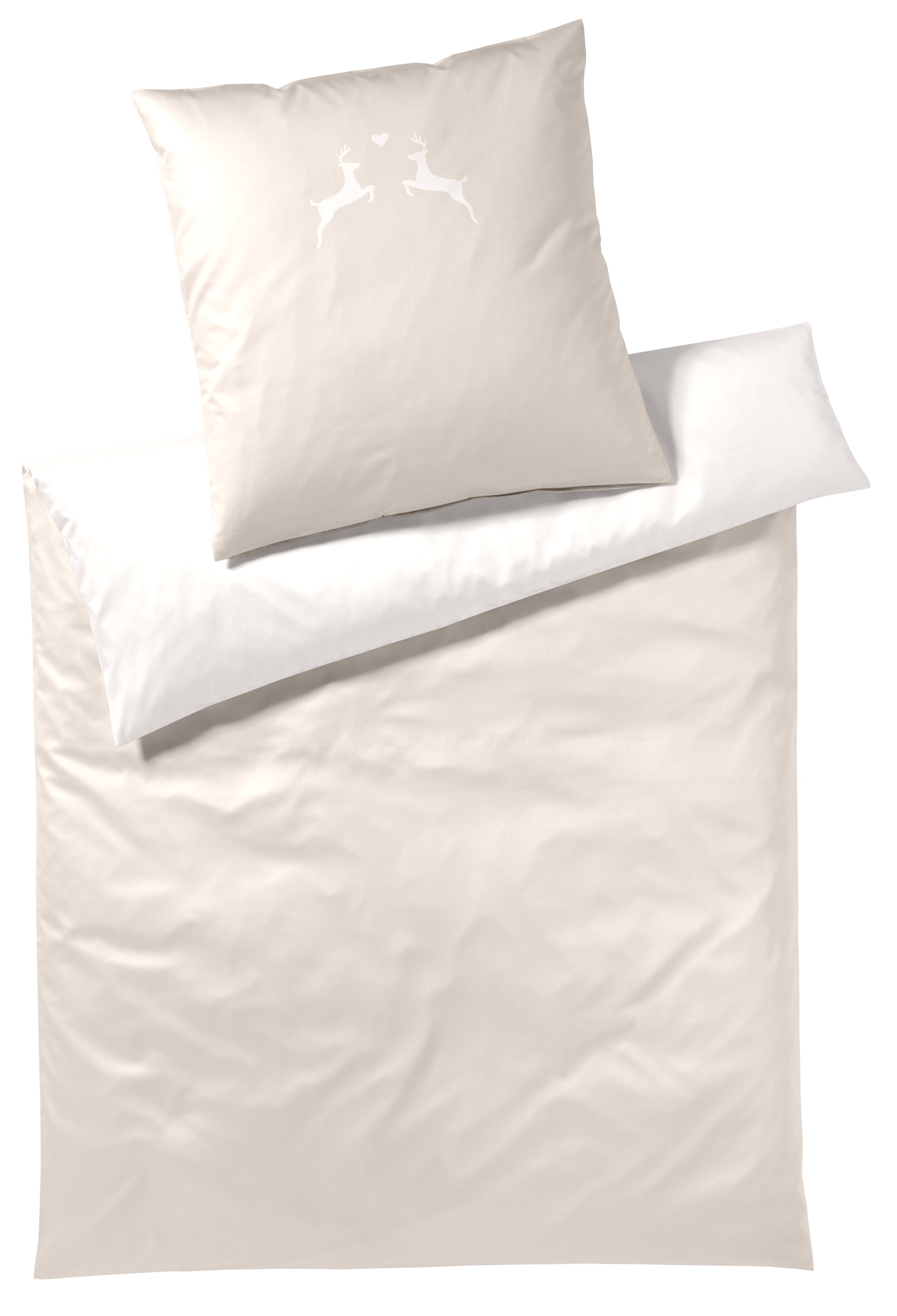 Elegante Bettwäsche "Alpenchic Hirsche" 2 Stk. tlg. angenehmes Hautgefühl günstig online kaufen