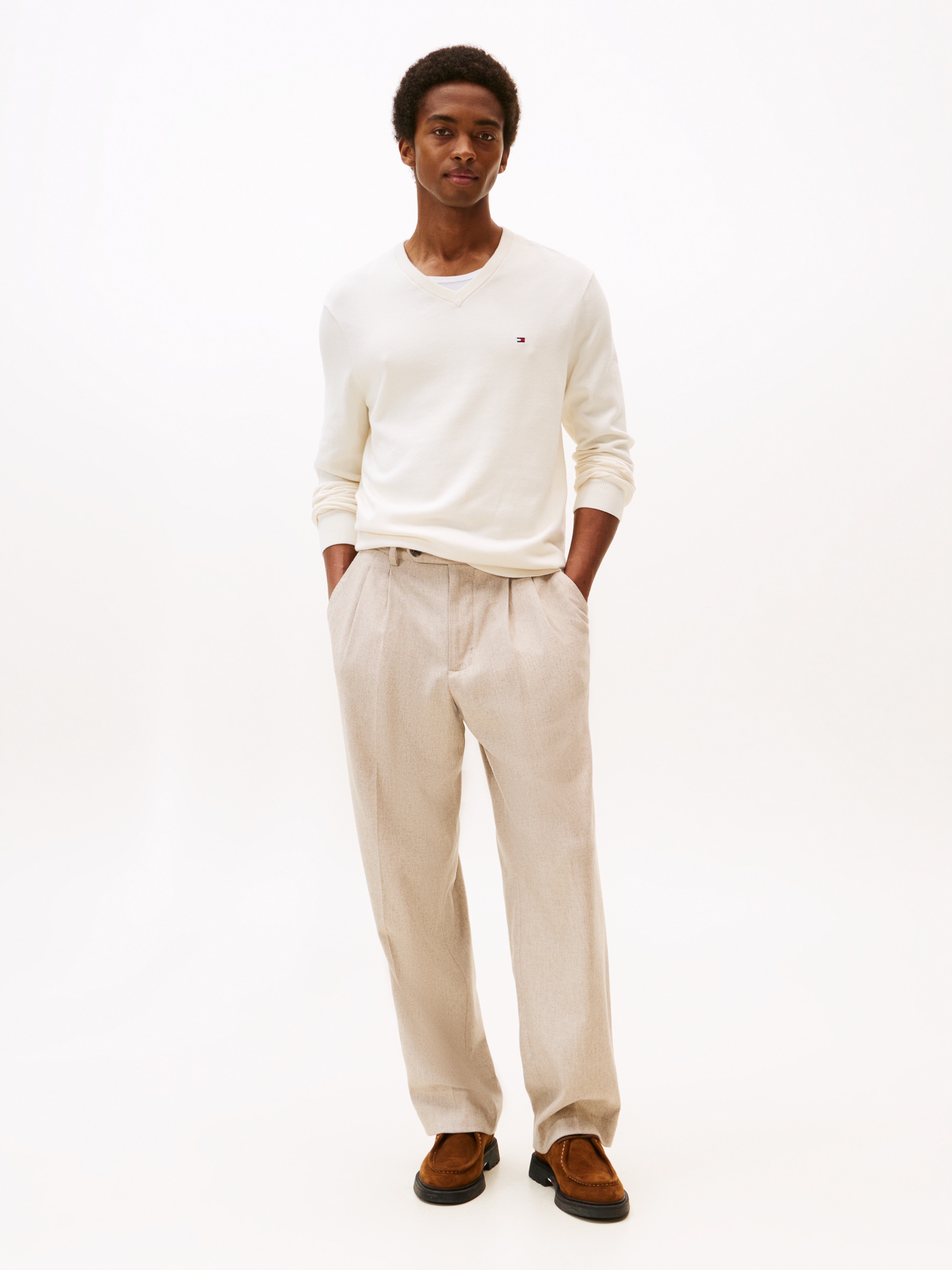Tommy Hilfiger Strickpullover »ESSENTIAL COTTON V NECK«