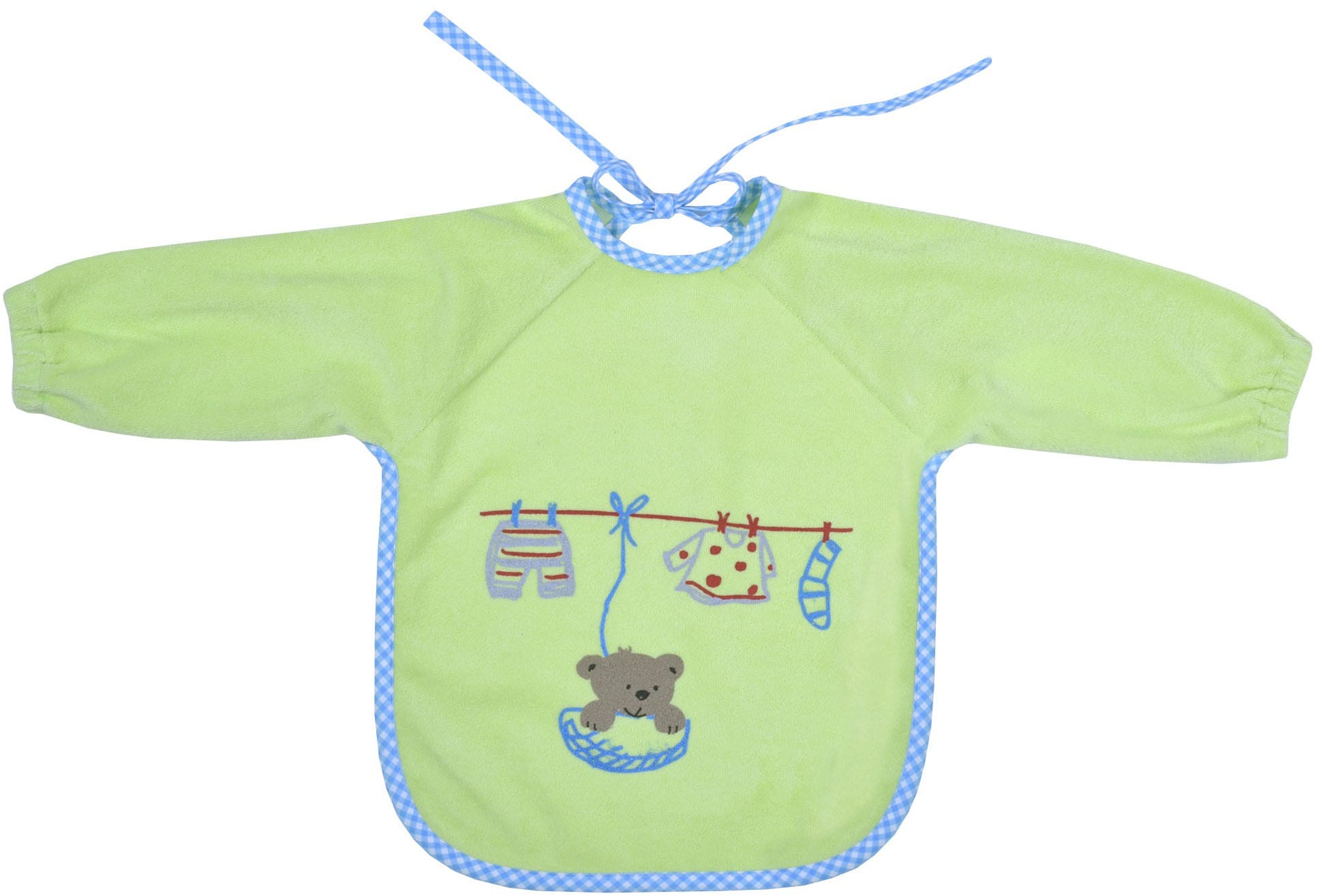 WÖRNER Baby Lätzchen "Teddy limone Ärmellätz beschichtet"limone, Obermaterial: 100% Baumwolle, Lätzchen, mit Ärmeln, beschichtet, schützt vor