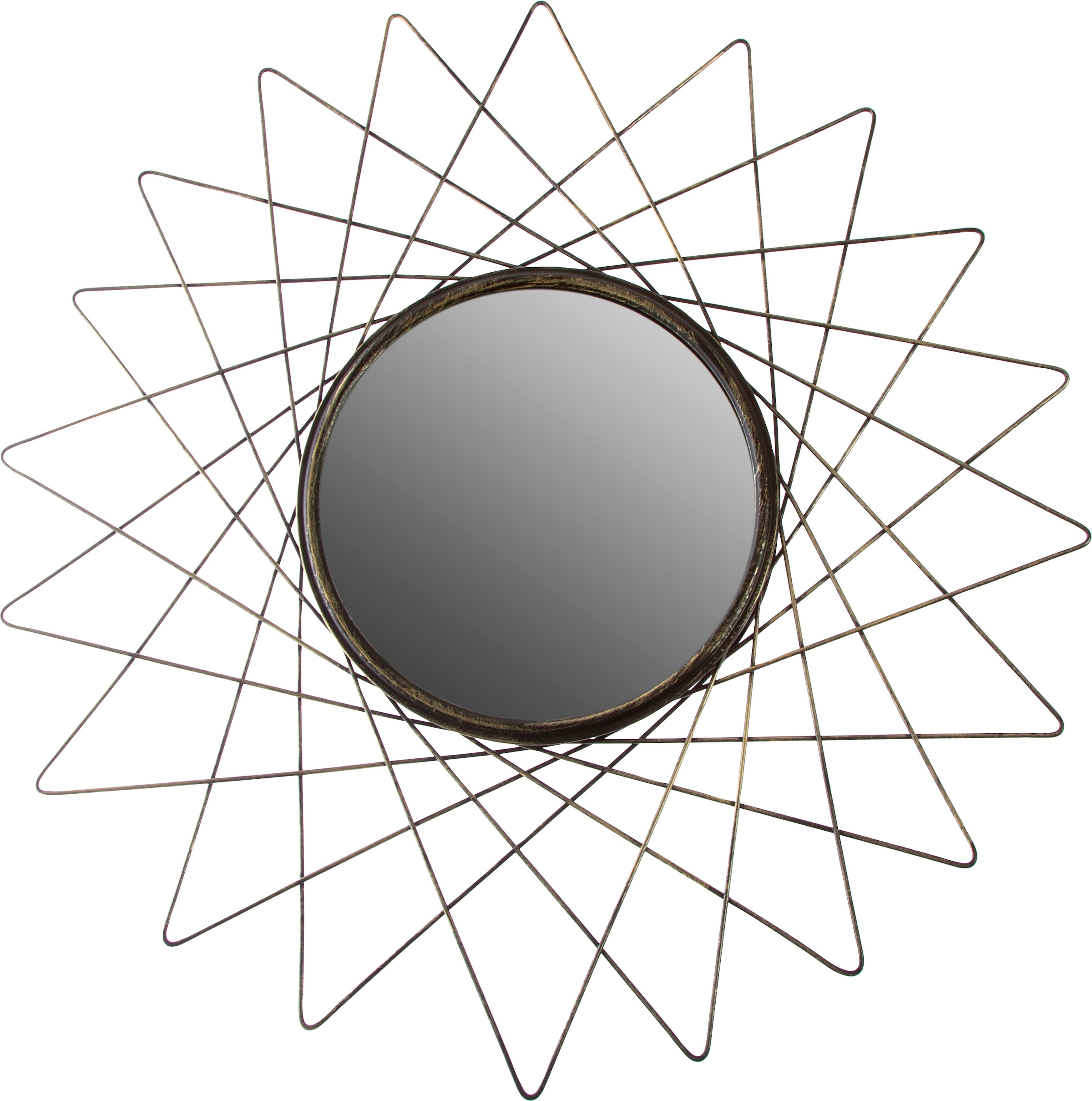 Dekospiegel »Equlips«, (1 St.), Wandspiegel, Landhaus, rund, gold, Rahmen aus Metall