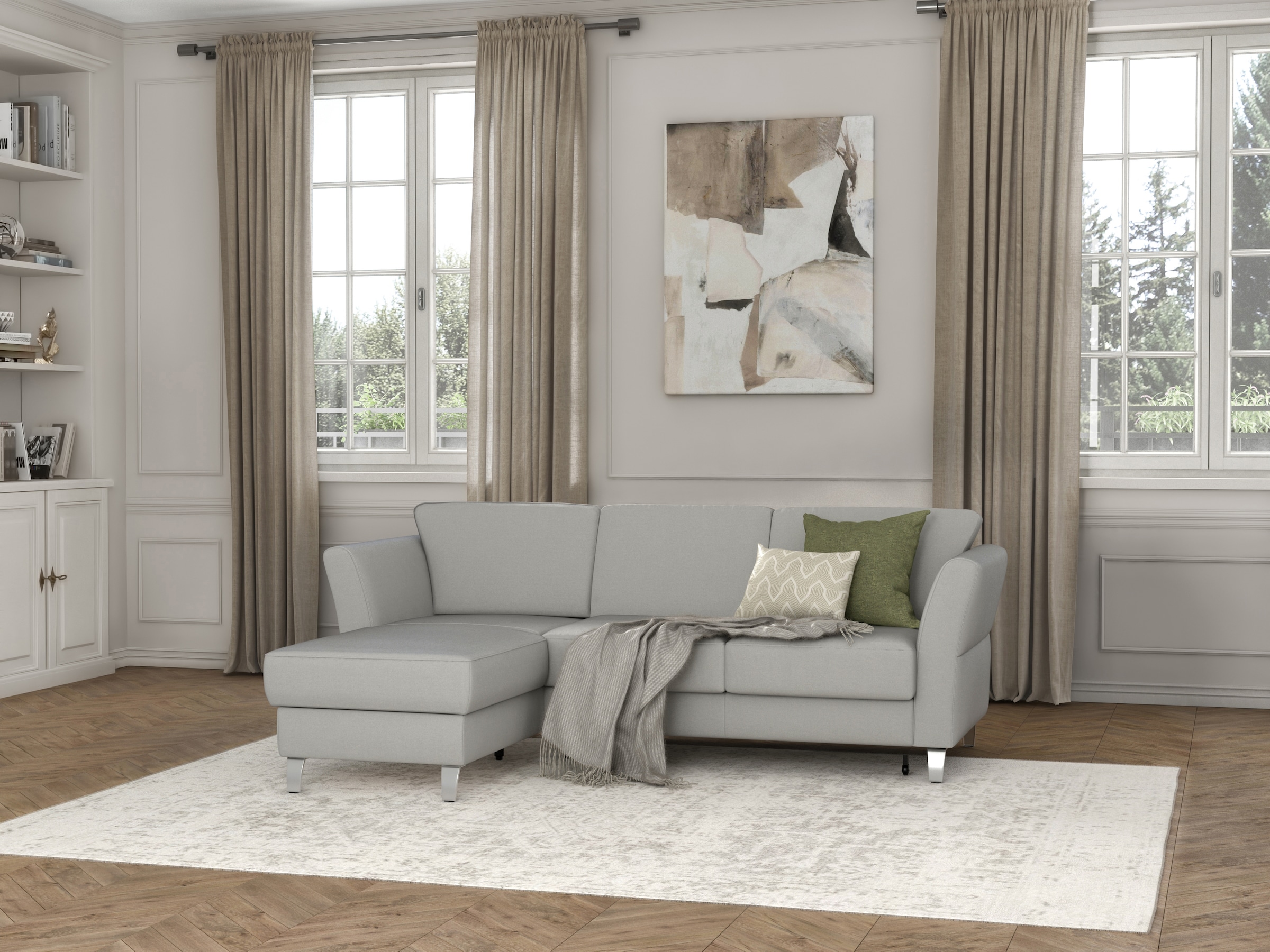 sit&more Ecksofa »Visby L-Form«, wahlweise mit Bettfunktion und Bettkasten, frei im Raum stellbar