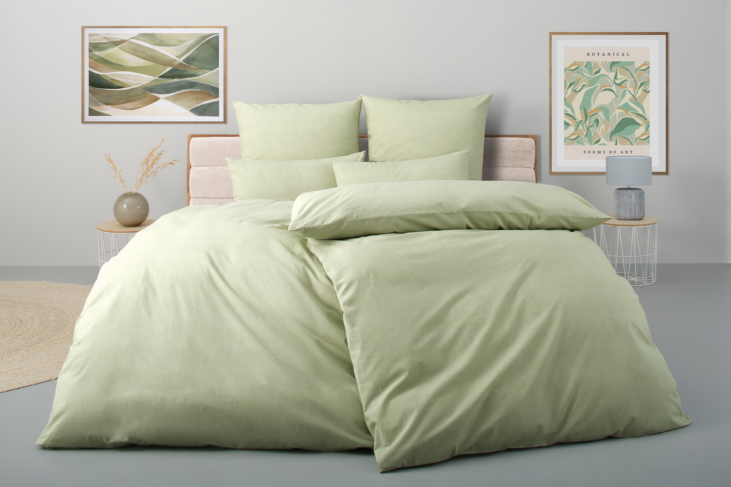 OTTO home "Melli" 2 Stk. Bettwäsche aus Baumwolle, Leinen-Look in Melange-Optik