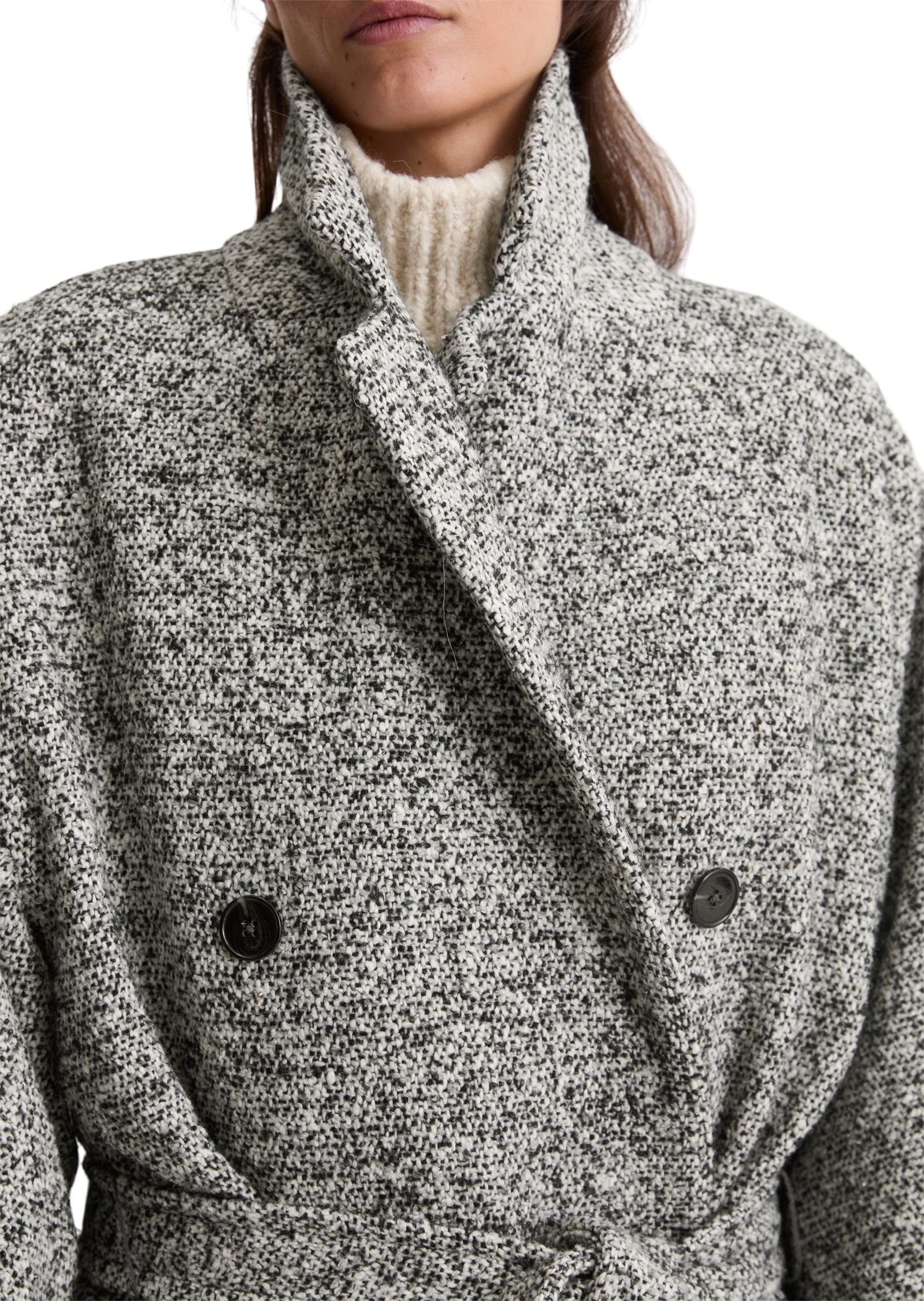 Marc O'Polo Wollmantel, Bouclé -Qualität, Relaxed Fit