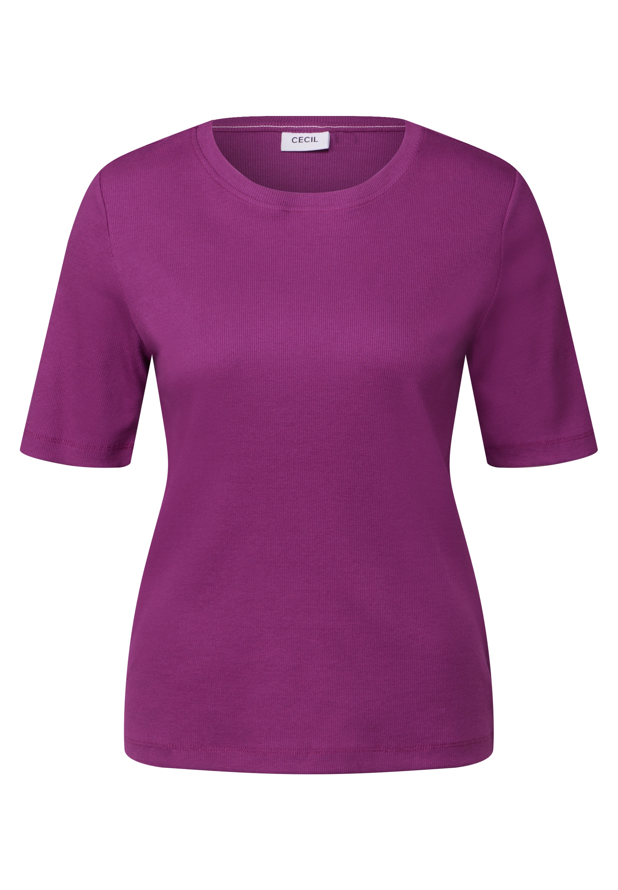 Cecil T-Shirt, mit feiner Ripp Struktur