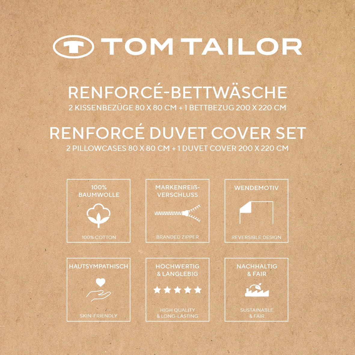 TOM TAILOR HOME Bettwäsche »BOLD STRIPES in Gr. 135x200cm, 155x220cm oder 200x220cm«, new bedroom, mit farbigem Markenreißverschluss