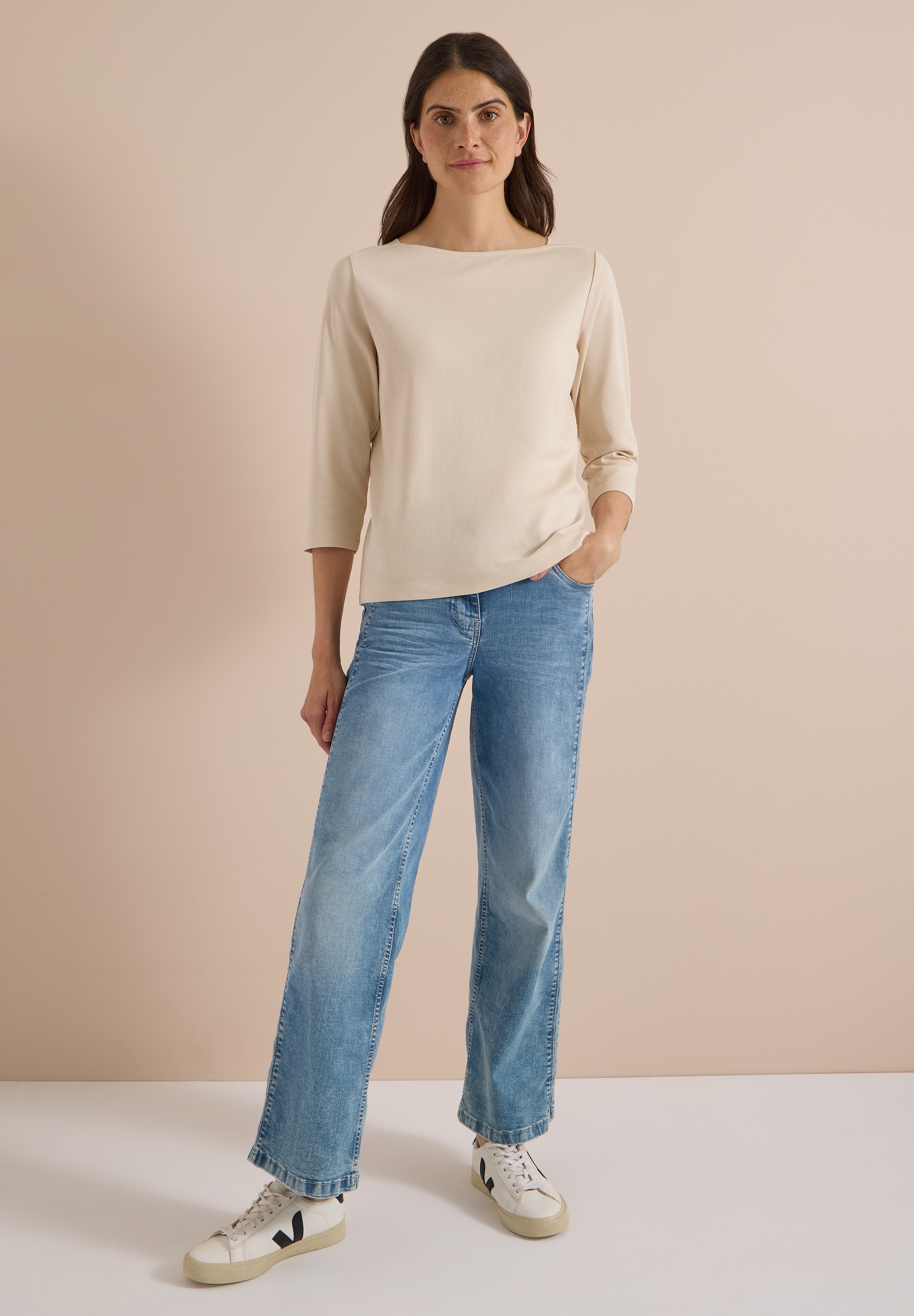 Cecil 3/4-Arm-Shirt aus reiner Baumwolle