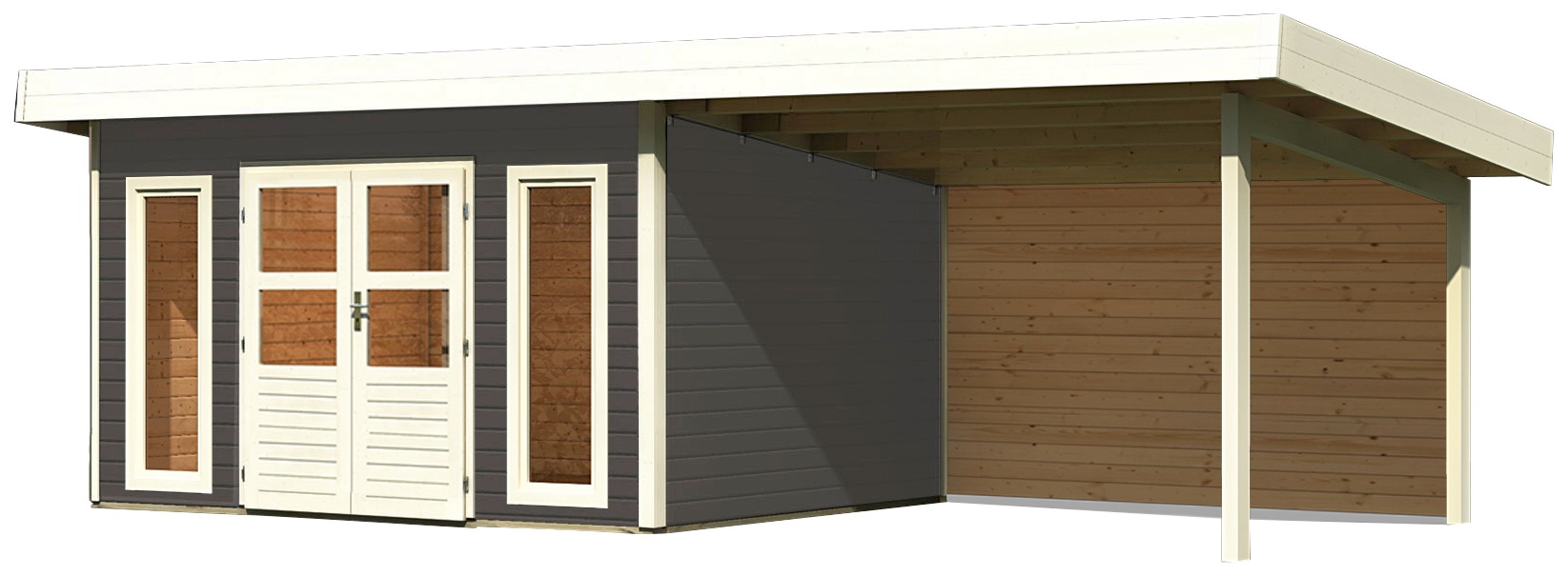 KONIFERA Gartenhaus "Perlsee 4", mit Anbaudach günstig online kaufen