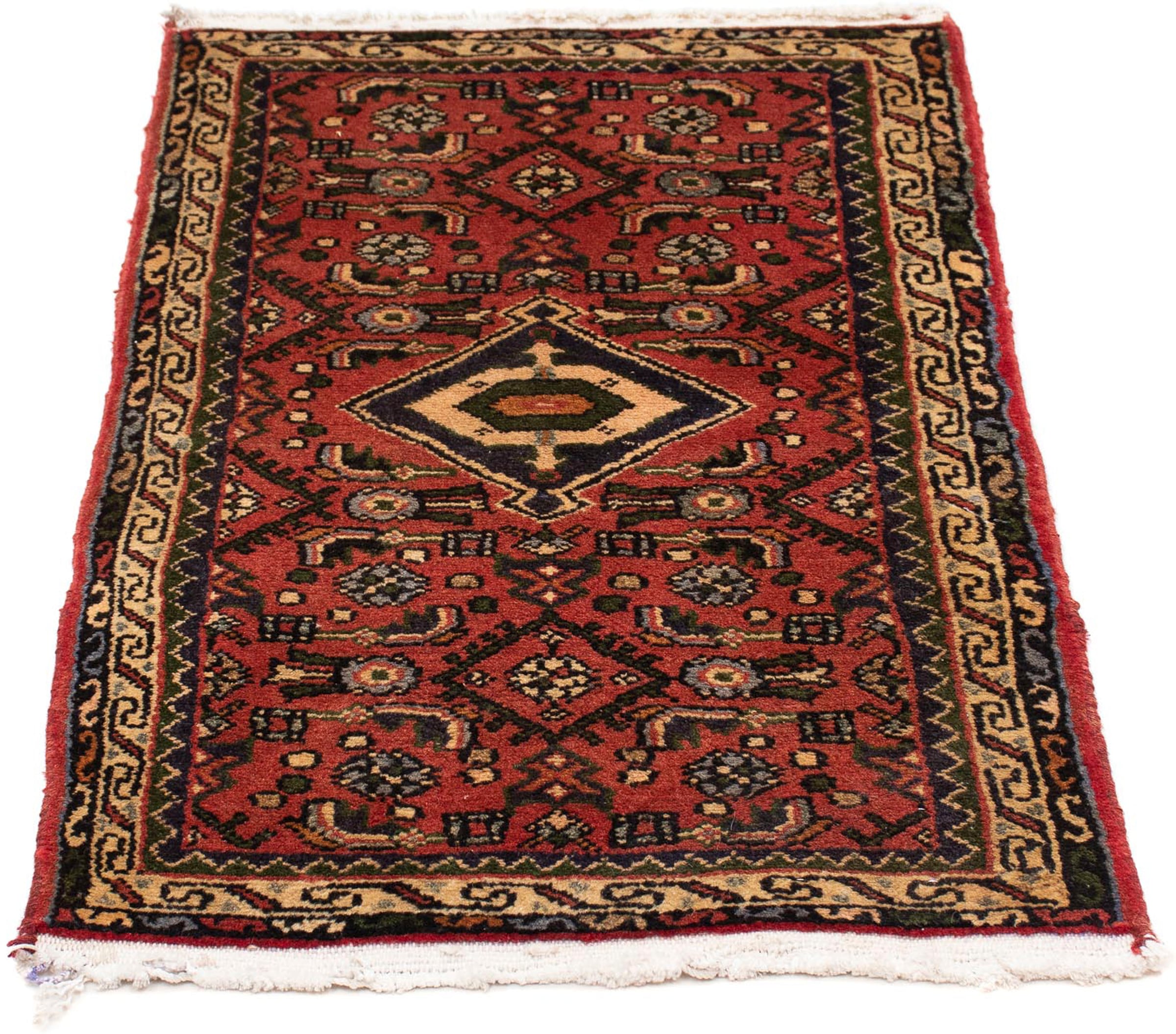 morgenland Orientteppich "Perser - Nomadic - 88 x 64 cm - dunkelrot", rechteckig, 10 mm Höhe, Wohnzimmer, Handgeknüpft, 