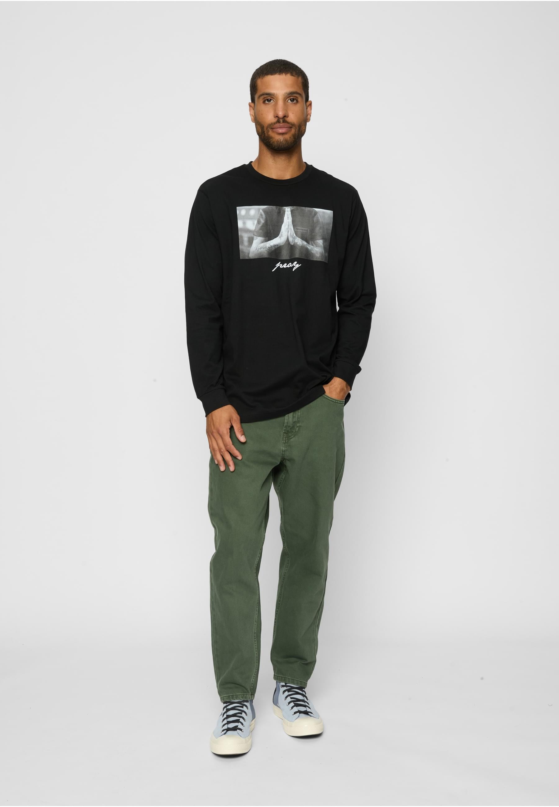 MisterTee Longsleeve »MisterTee Herren Pray Longsleeve«, (1 tlg.)