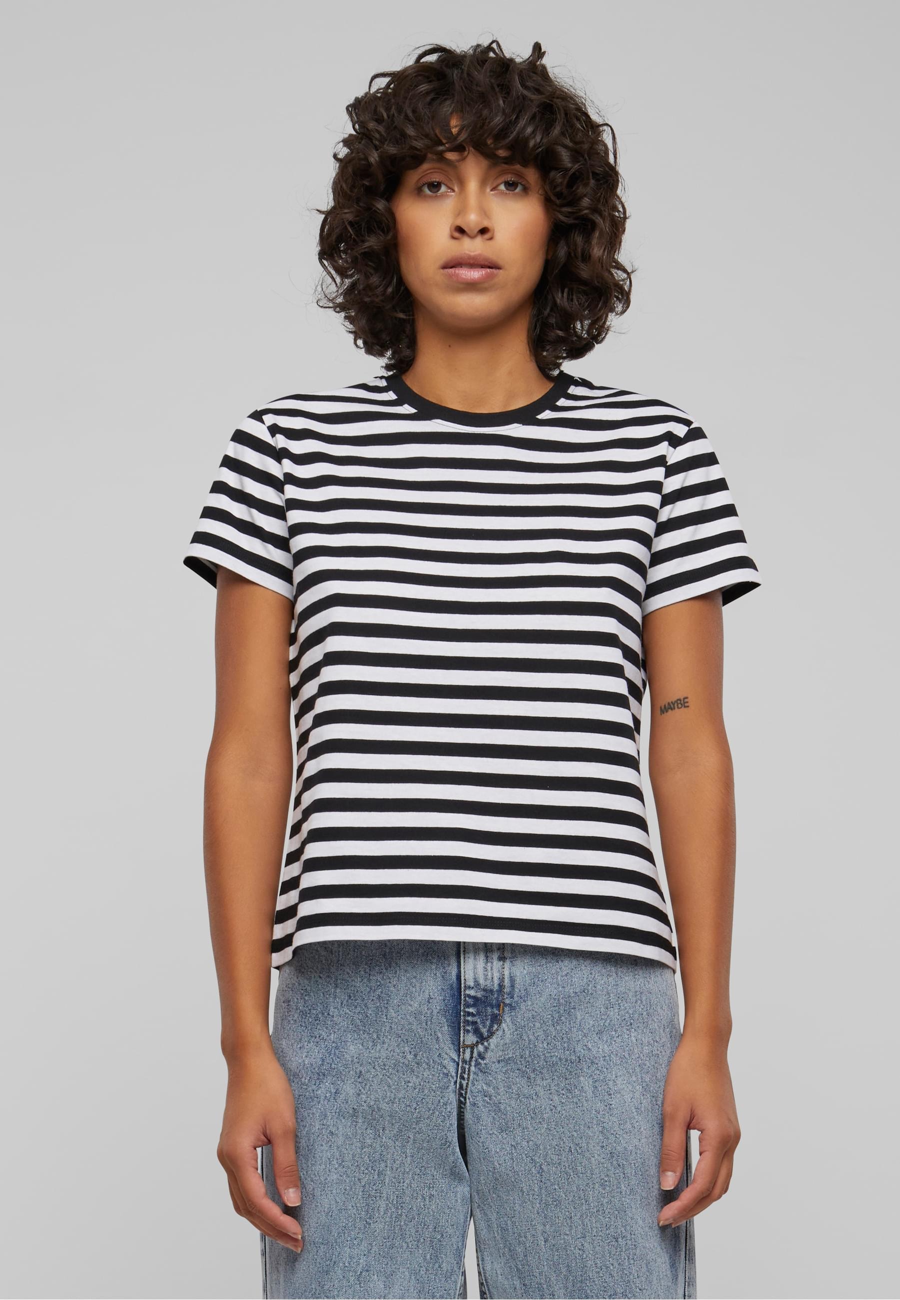 URBAN CLASSICS T-Shirt »Urban Classics Damen Ladies Regular Striped Tee«, (1 tlg.)