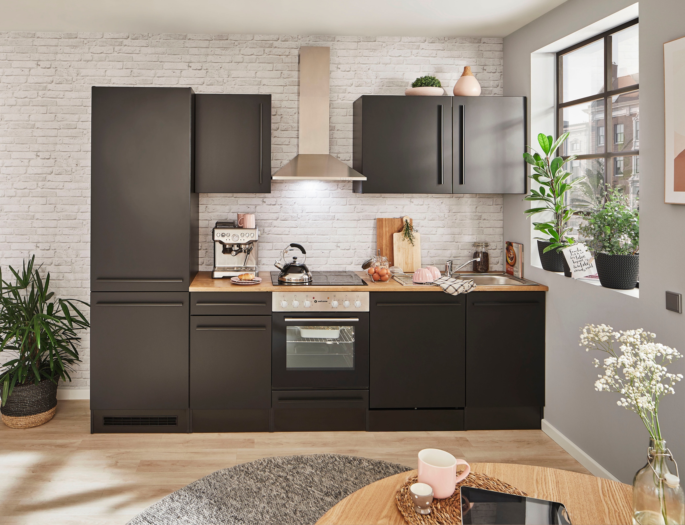 BASIC by Balculina Küchenzeile »Jazz«, Breite 280 cm, wahlweise mit E-Geräten