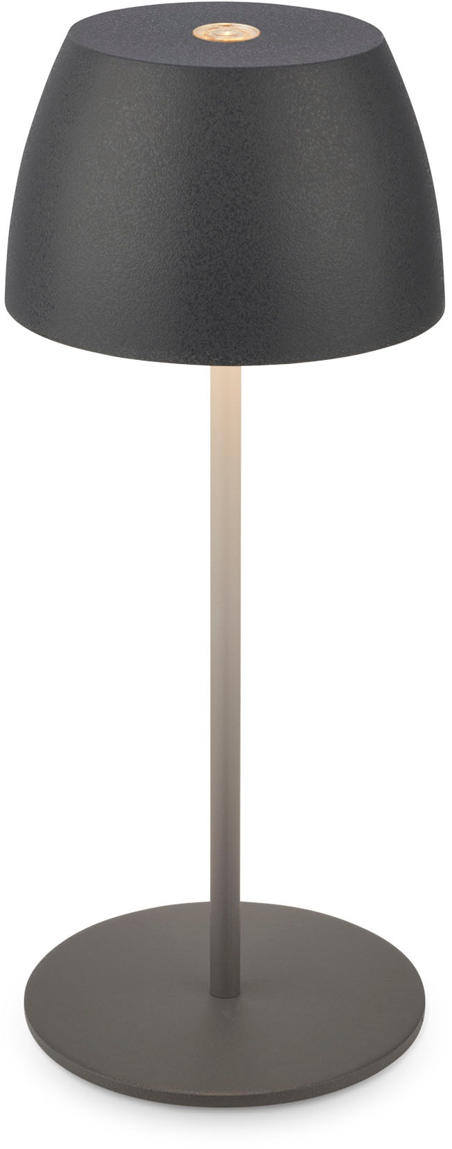 B.K.LICHT Außen-Tischleuchte "BK_TL1606 Mini Akku LED Tischlampe, Touchdimmer, mit USB-C", 1, Ø 8cm H: 20cm, 1 Stk., grau, Leuchten, 2.700 K, 150Lm,
