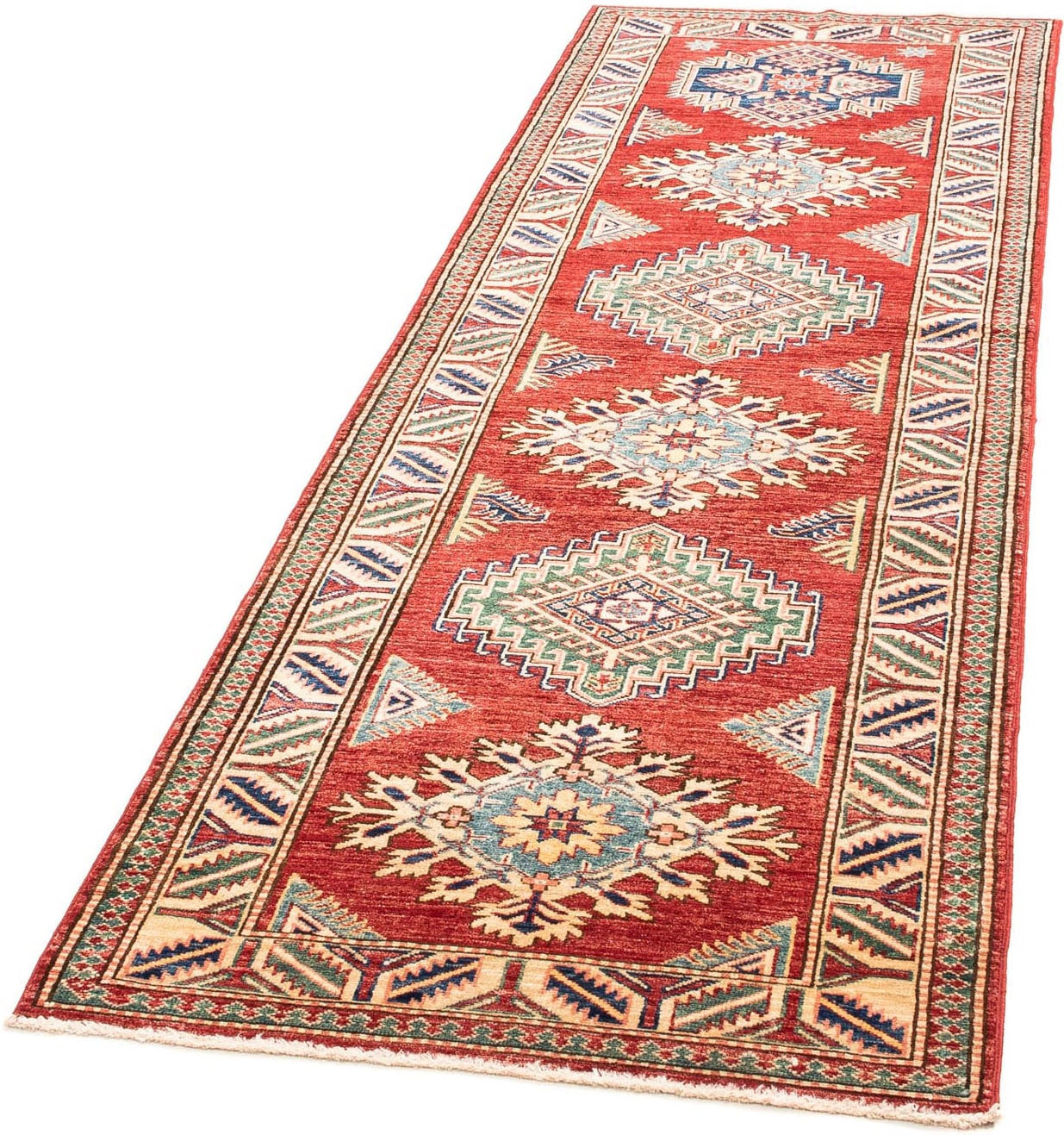 morgenland Orientteppich "Ziegler - Kazak - 232 x 78 cm - rot", rechteckig, 6 mm Höhe, Wohnzimmer, Handgeknüpft, Einzels