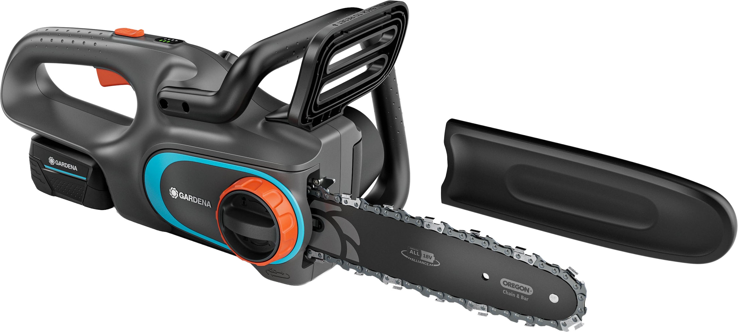 GARDENA Akku-Kettensäge "PowerSaw 250/18V P4A Ready-To-Use Set" inkl. Akku und Ladegerät, Zum Schneiden von Ästen im Garten