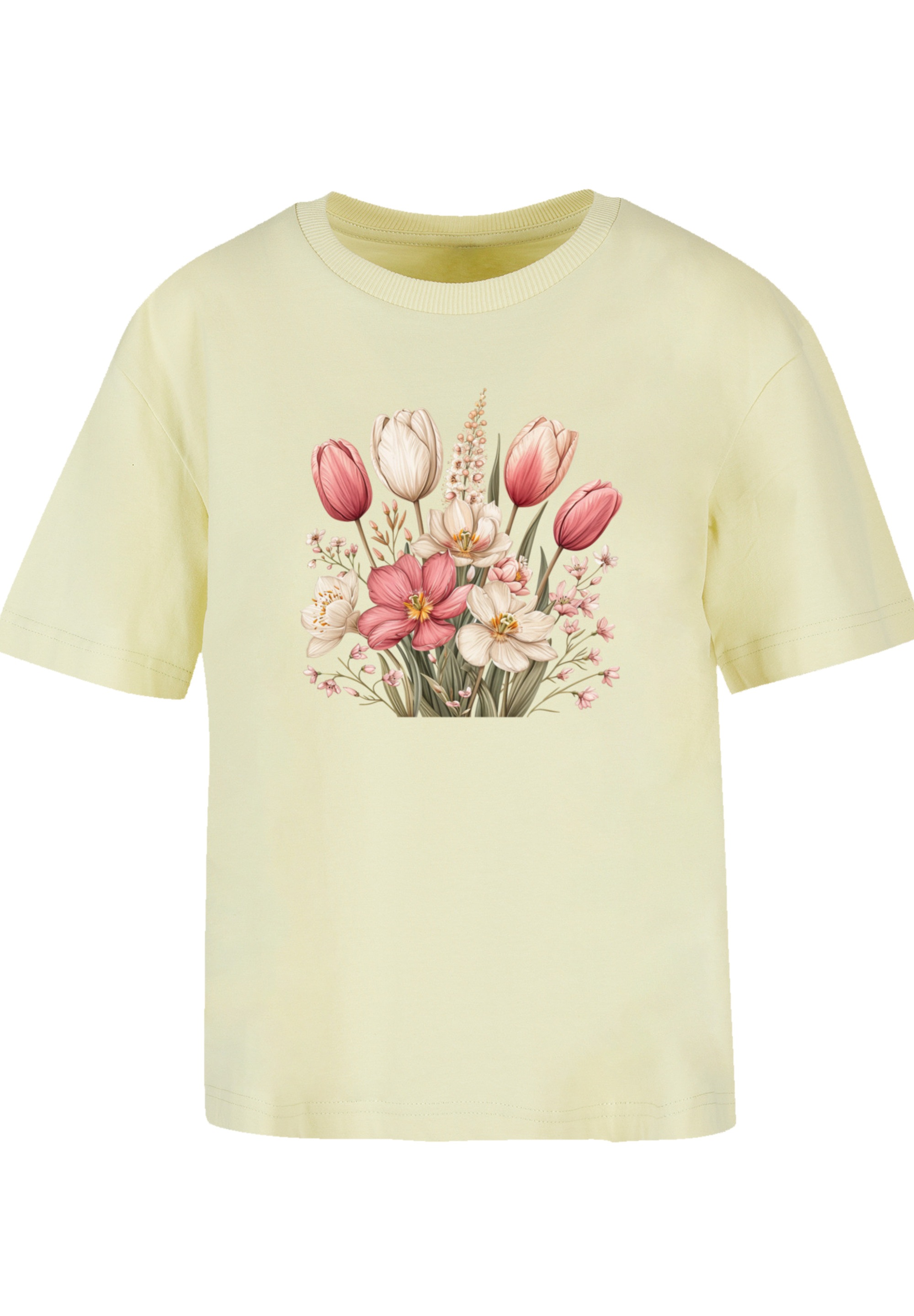 F4NT4STIC T-Shirt »Rosa weißer Frühlingsblumenstrauß«, Premium Qualität