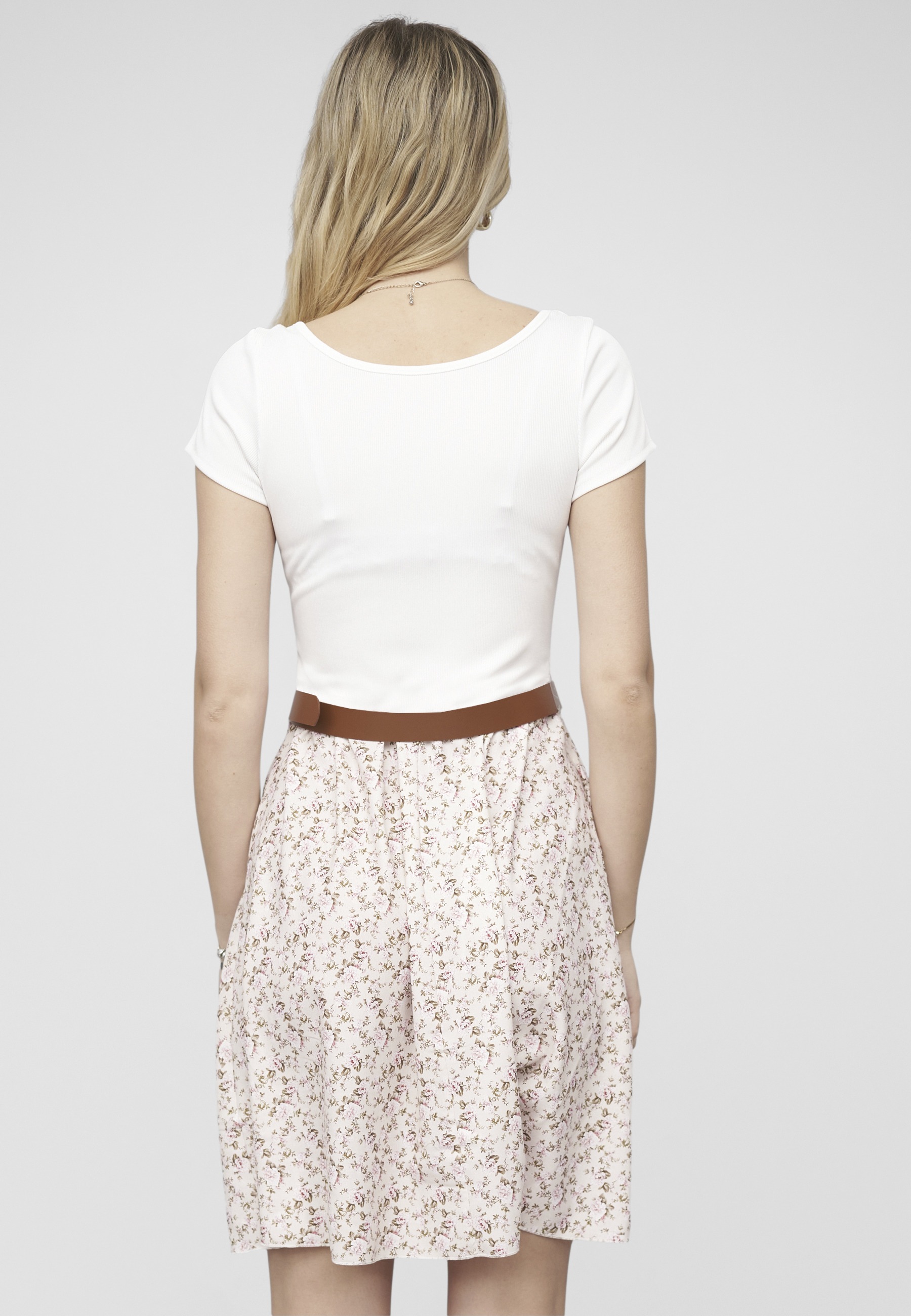 CLOUD 5IVE Shirtkleid »CLOUD 5IVE 2-Tone Dress with Ditsy Print incl. a belt« 1 Stk. tlg.