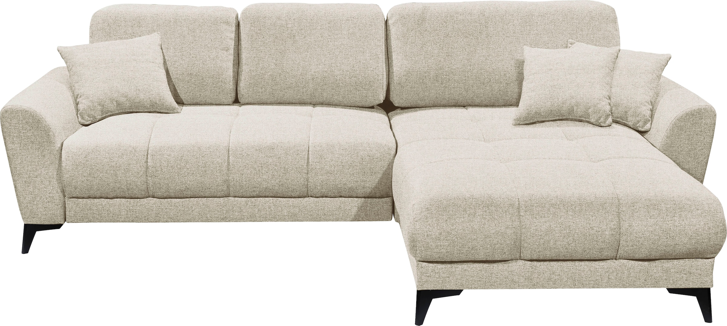 ED EXCITING DESIGN Ecksofa »Bern L-Form«, mit Bettfunktion, Bettkasten & 3 Zierkissen
