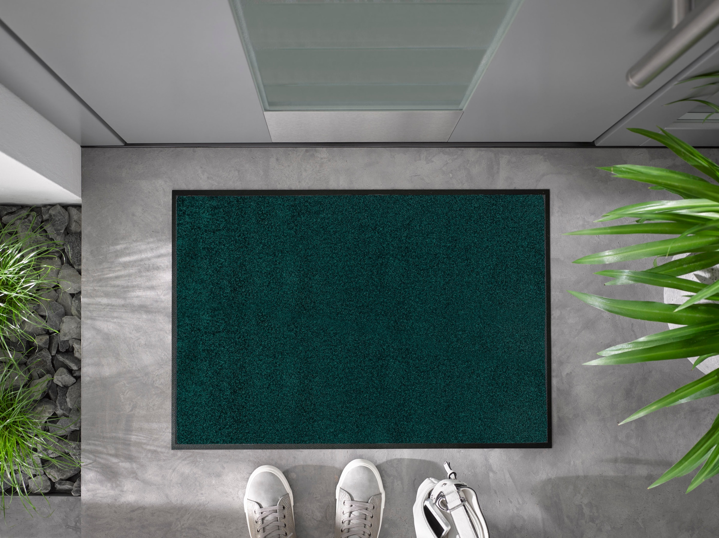 wash+dry by Kleen-Tex Fußmatte »Trend Uni, Schmutzfangmatte, waschbar«, rechteckig, 7 mm Höhe, rutschhemmend, In- und Outdoor geeignet, auch als Läufer erhältlich