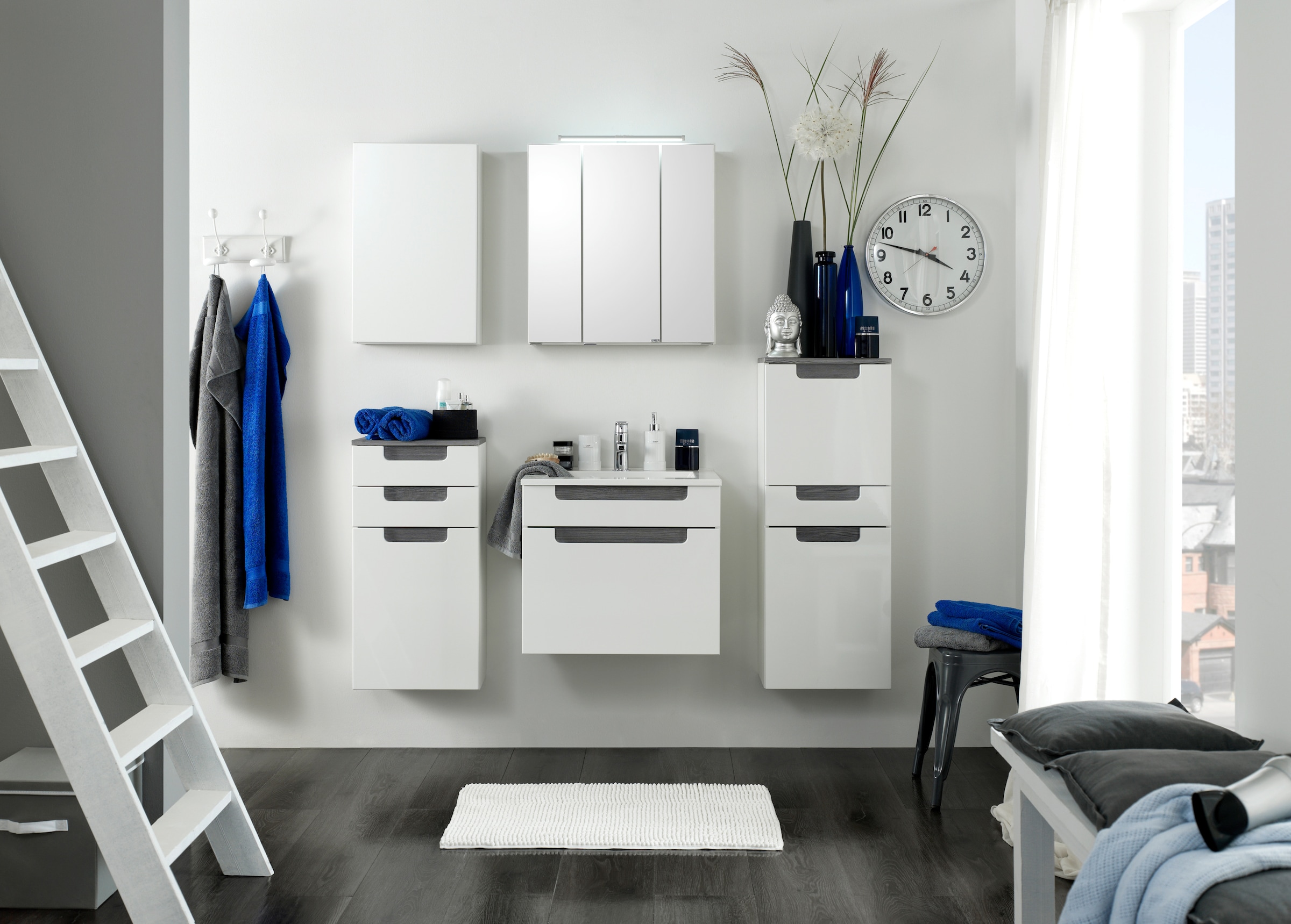 welltime Badmöbel-Set "Siena" 2 Stk. tlg. Spiegelschrank inklusive LED-Bele günstig online kaufen