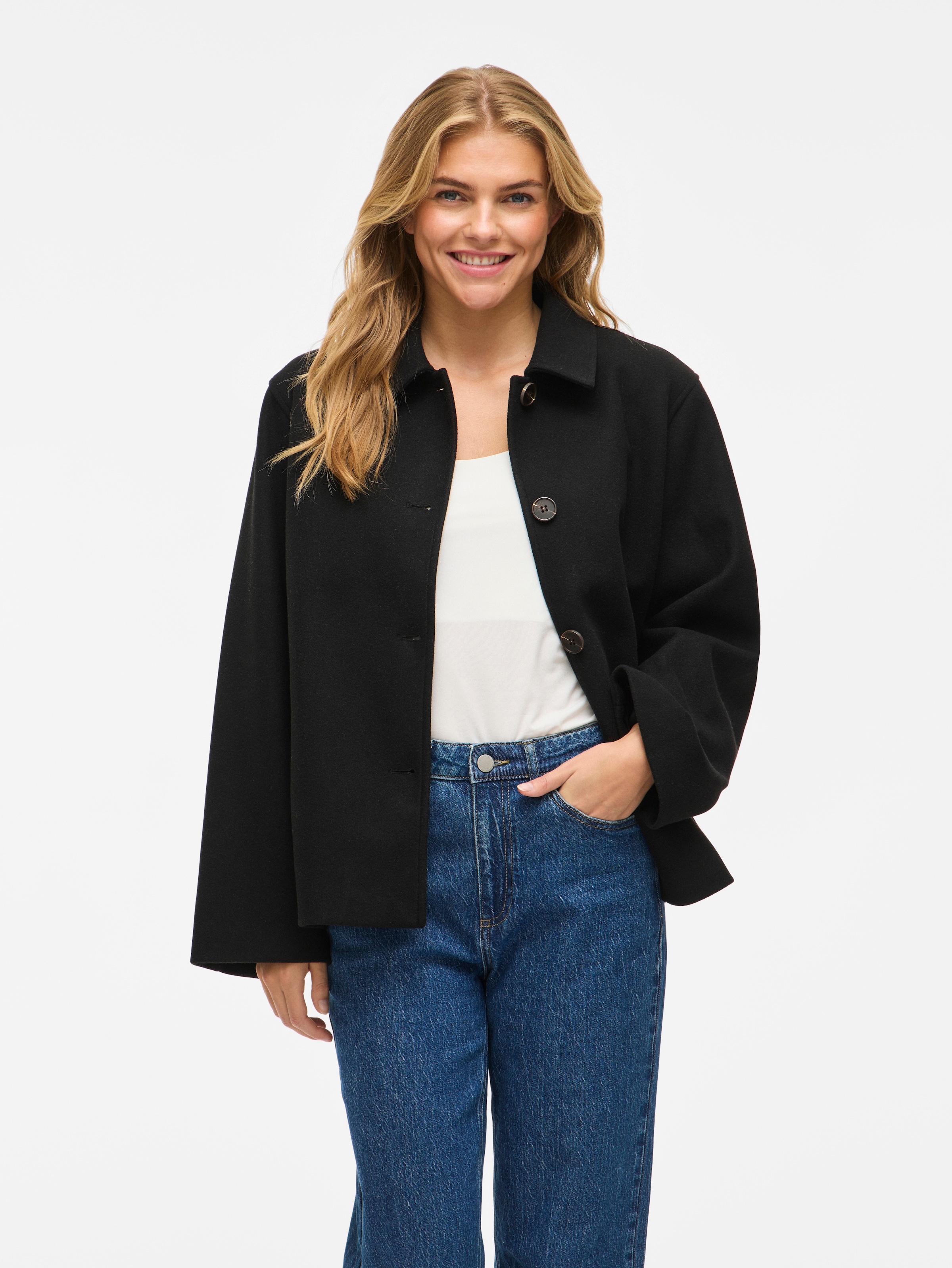 Vila Kurzjacke "VICLAUDIA L/S JACKET- NOOS" Kunstfaser