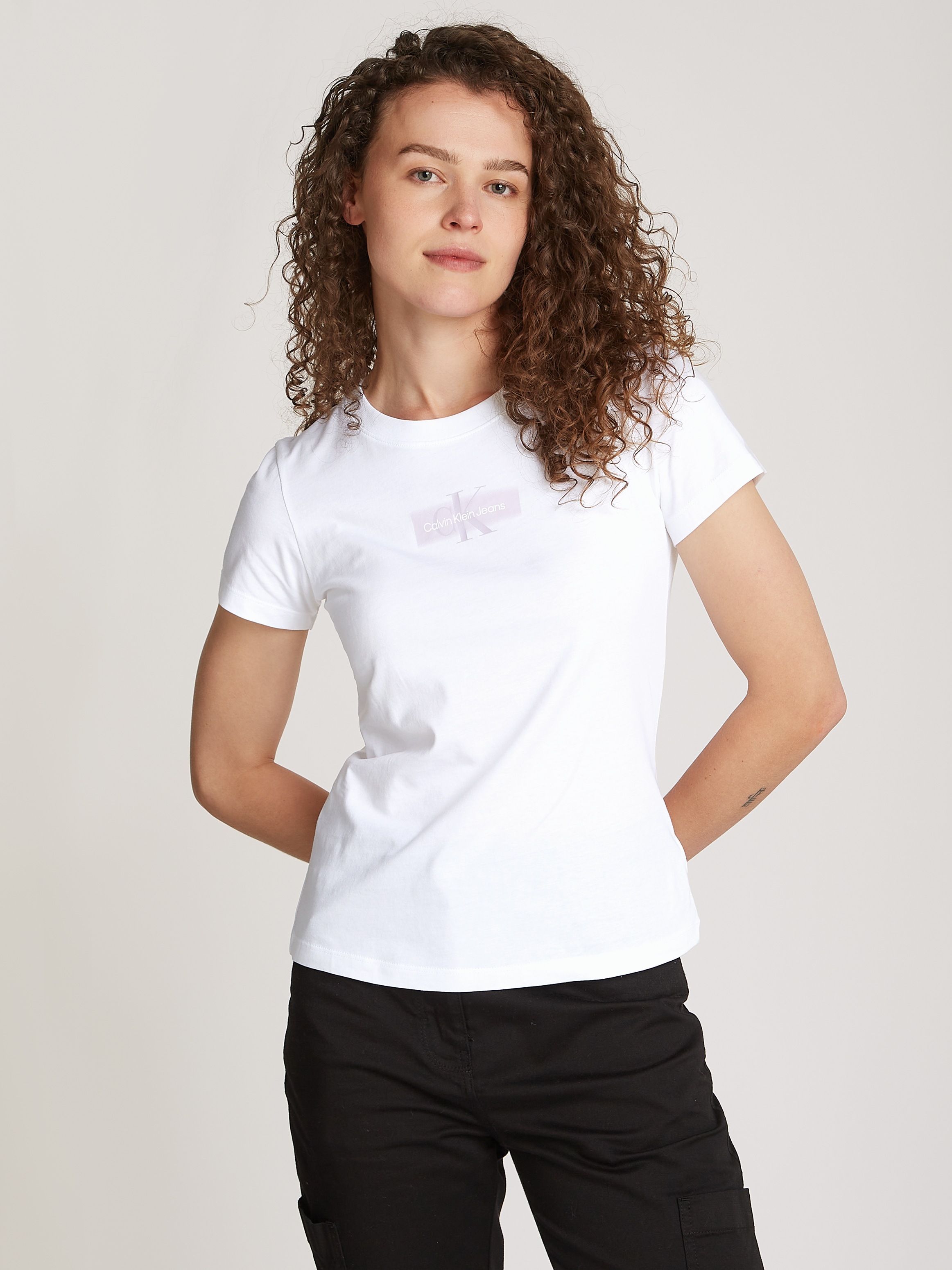 Calvin Klein Jeans T-Shirt "OUTLINED CK SLIM TEE", mit Logodruck günstig online kaufen