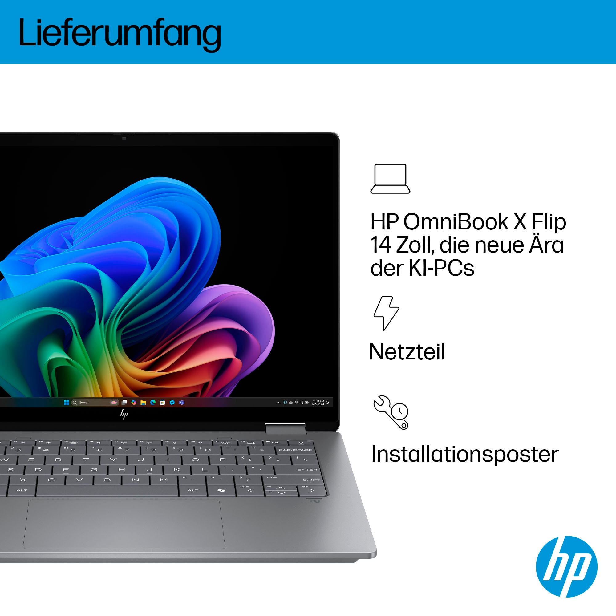 HP Convertible Notebook »OmniBook X Flip 14-fk0078ng«, 35,6 cm, / 14 Zoll, AMD, Ryzen™ AI 7, Radeon 860M, 1000 GB SSD