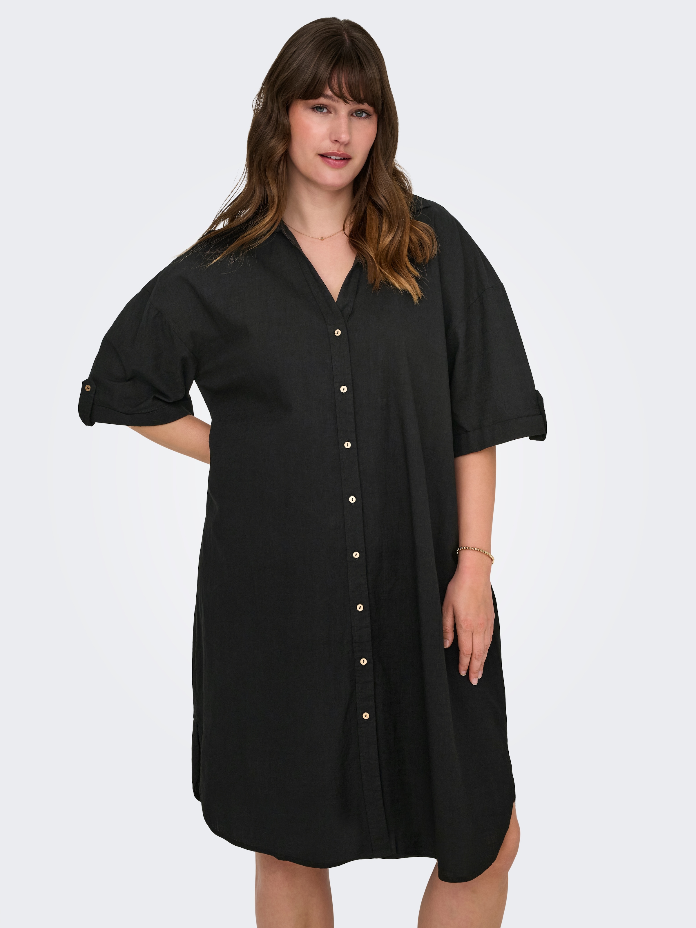 ONLY CARMAKOMA Blusenkleid "CARCOCO SS BLK SHIRT DRESS WVN", Sommerkleid günstig online kaufen