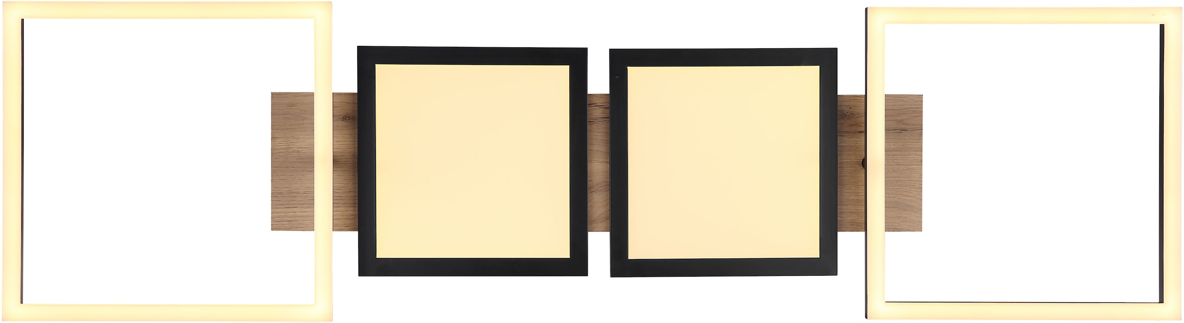 GLOBO LIGHTING LED Deckenleuchte »BOSSY«, Leuchtmittel LED-Modul | LED fest integriert, Deckenlampe/Wohnzimmer/Schlafzimmer/modern/Holz