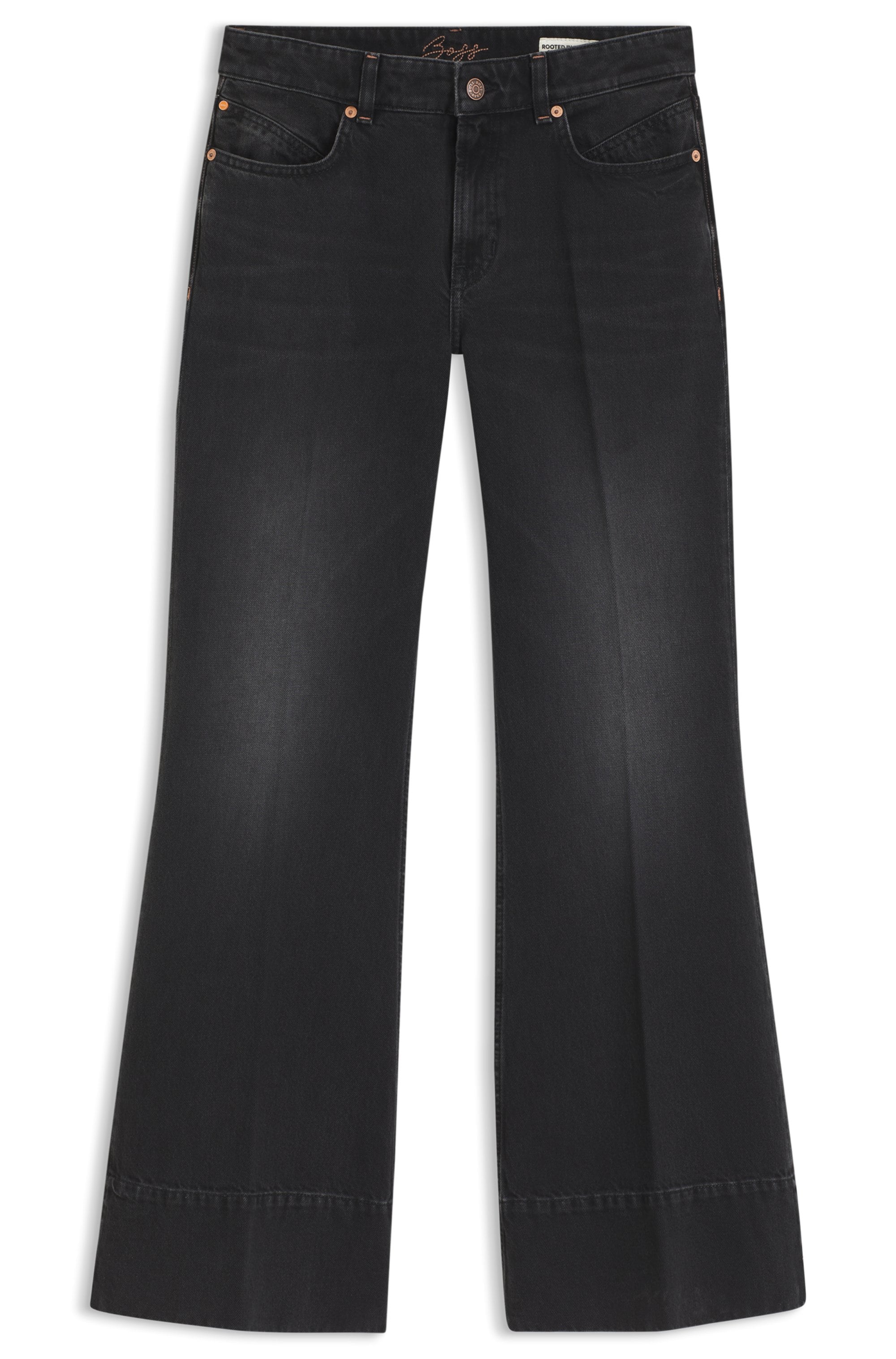 BOSS ORANGE Bootcut-Jeans »GLORIA LR 1.0 Premium Damenmode« mit niedriger Bundhöhe, Baumwoll-Denim