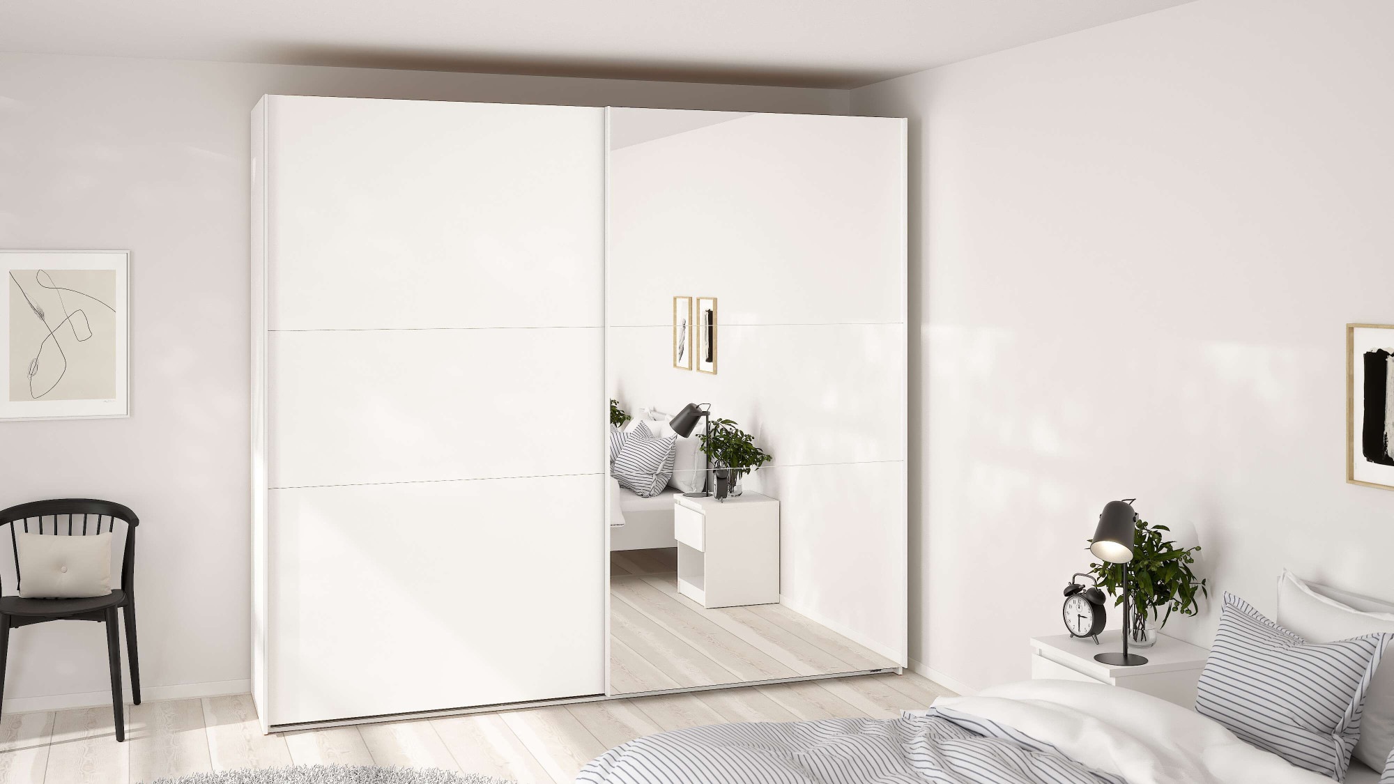 Thumbnail - Home affaire Schwebetürenschrank "Como, Kleiderschrank, Schlafzimmerschrank" 1 Schwebetür, 1 Spiegelschiebetür, Kleiders...