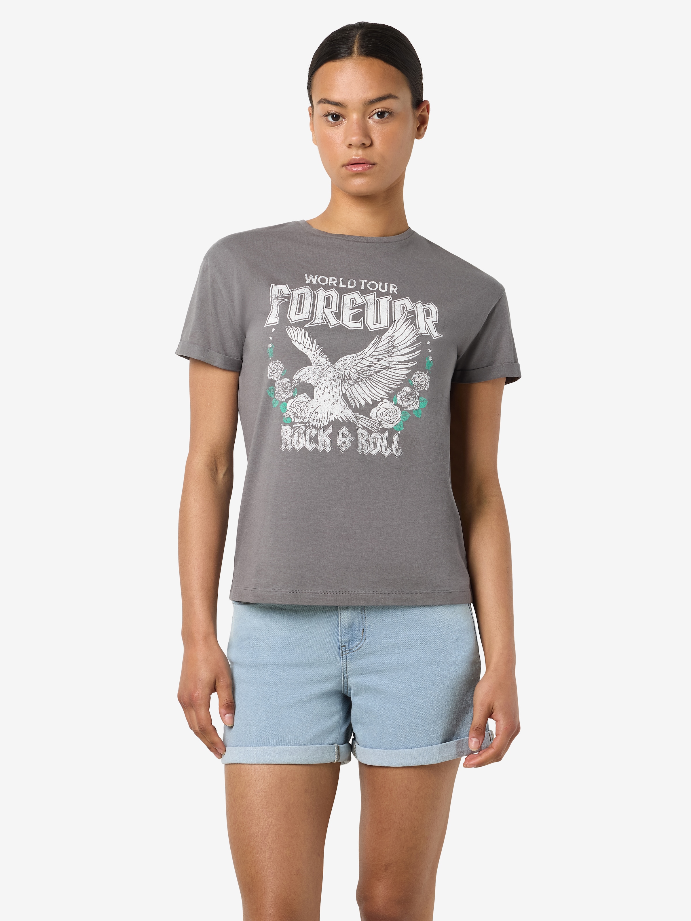 Noisy may Kurzarmshirt »NMBRANDY FRONTPRINT S/S TOP JRS NOOS«