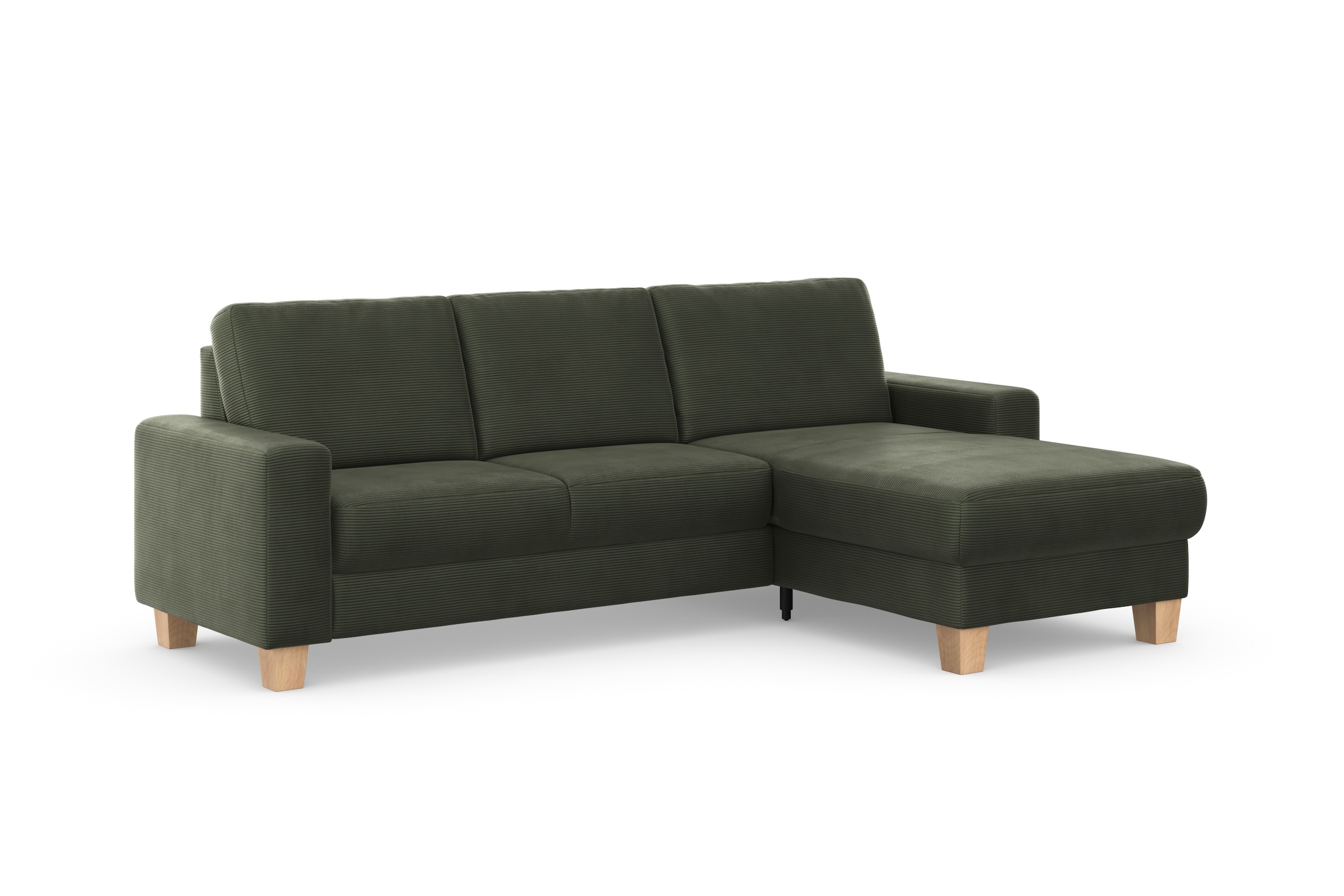 Home affaire Ecksofa »Summer L-Form« mit Recamiere, mit oder ohne Bettfunktion und Bettkasten, Cord-Bezug