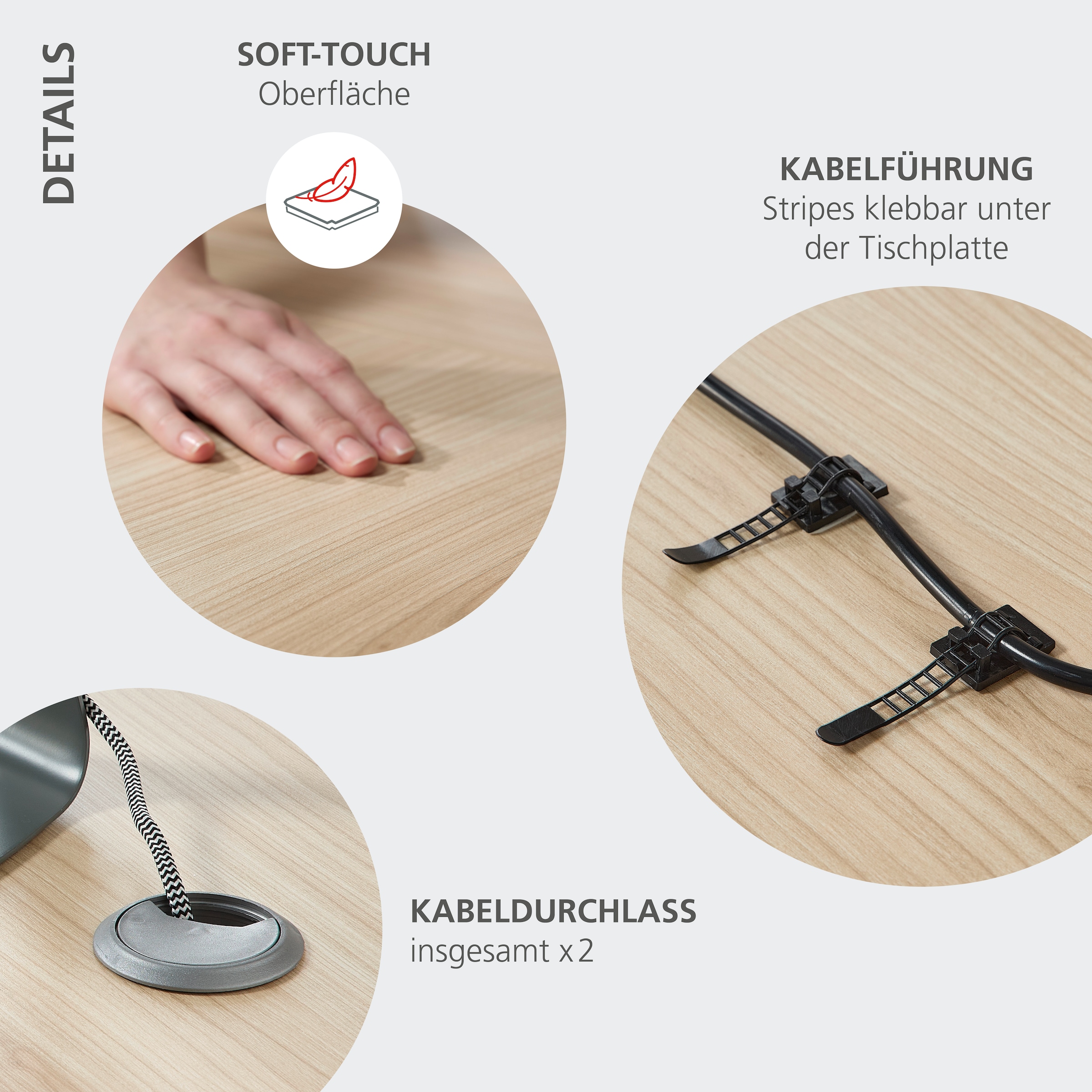 Innostyle Schreibtisch »Schreibtisch Santorin, 160/72/77 cm ( B/H/T)« 1 Stk. tlg. mit Motor zur Höhenverstellung (72-120 cm) mit Memory-Funktion