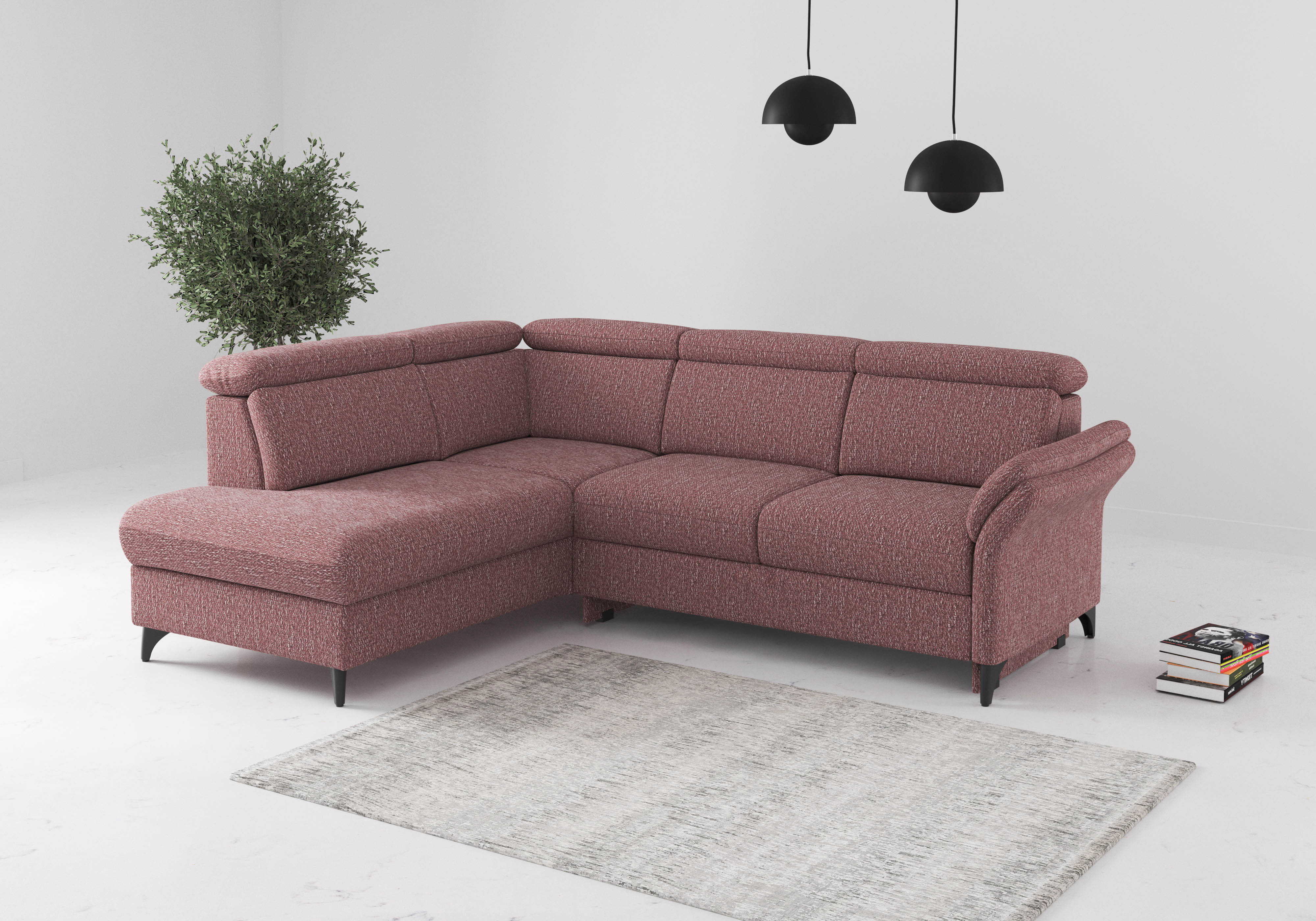 sit&more Ecksofa "Glendale, L-Form" inkl. Kopfteilverstellung, wahlweise mit Vorziehsitz und Bettkasten