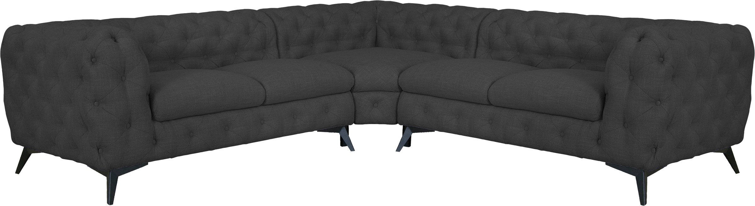 Home affaire Chesterfield-Sofa "Ecksofa GLYNIS L-Form mit Wellenunterfederu günstig online kaufen